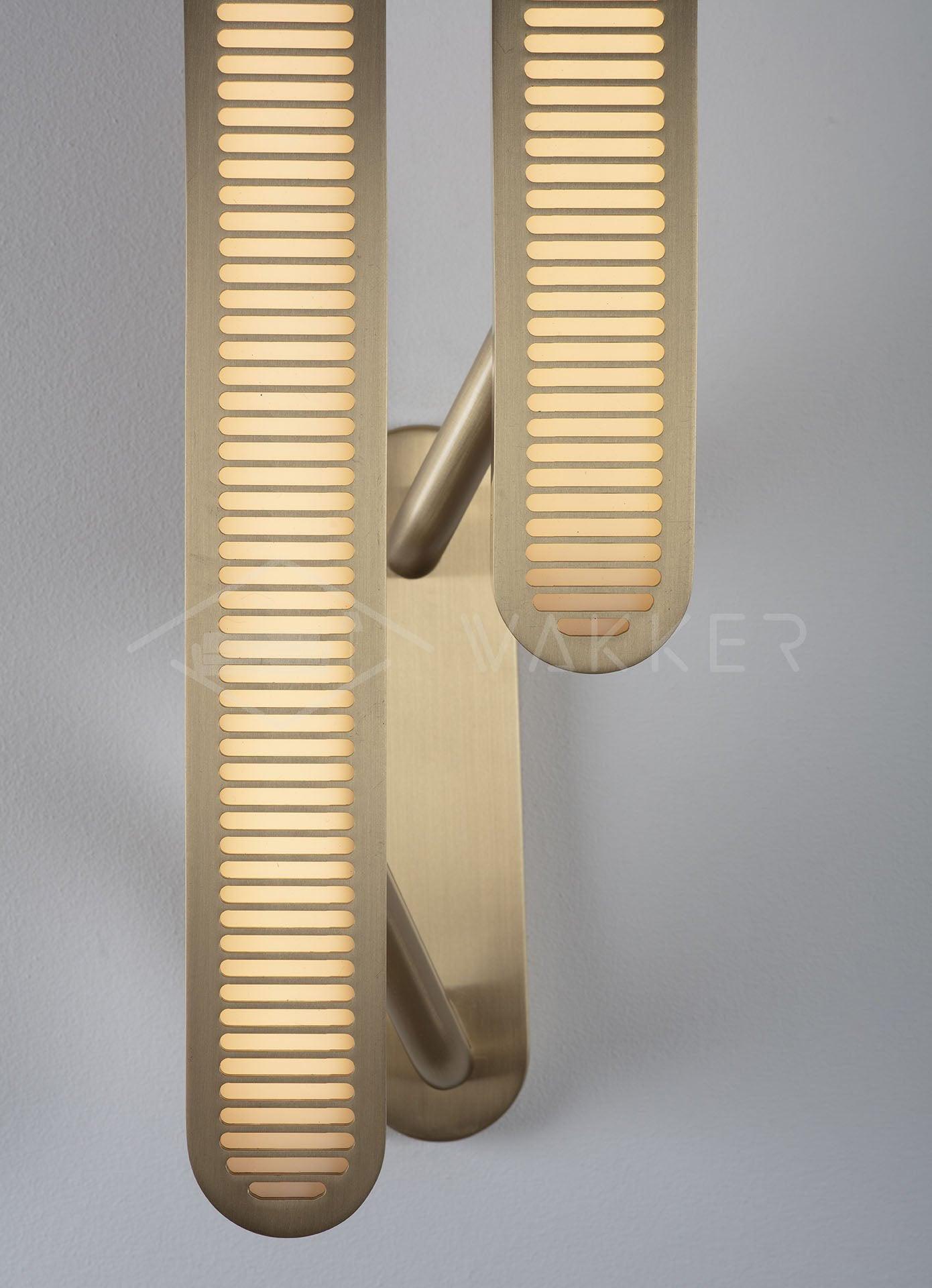 Lustra Lampe Murale en Laiton avec Grille Fendue