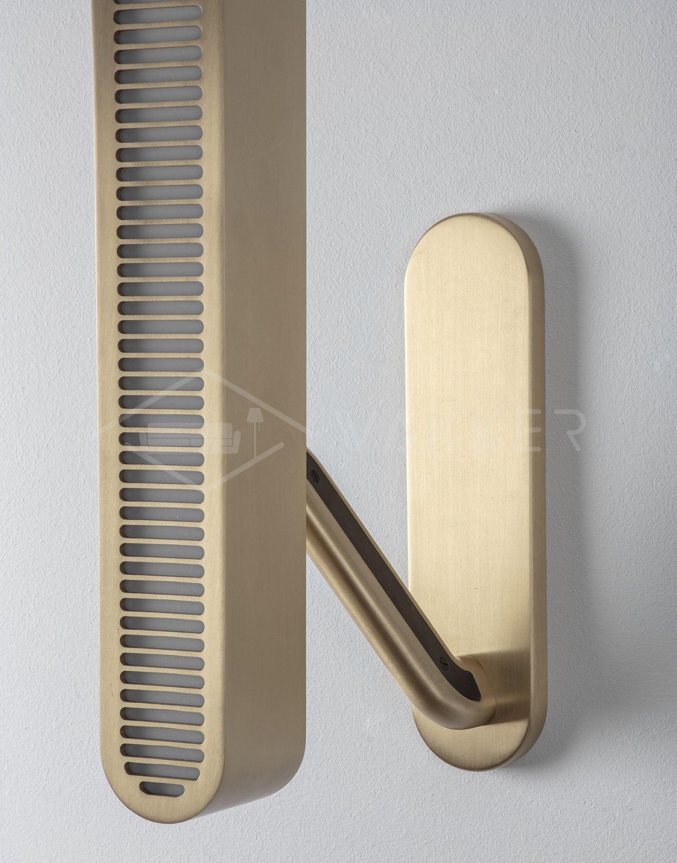 Lustra Lampe Murale en Laiton avec Grille Fendue