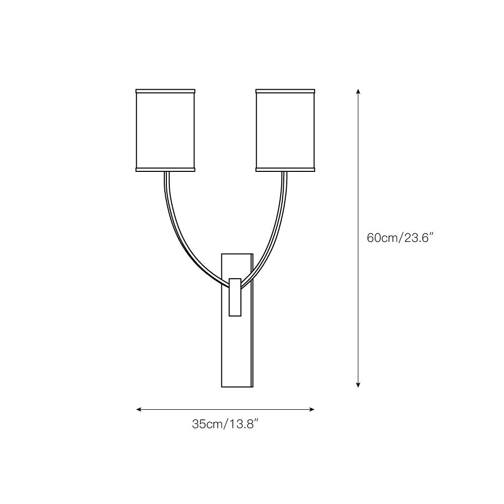 Slate Lampe Murale En Métal Et Tissu Minimaliste Moderne