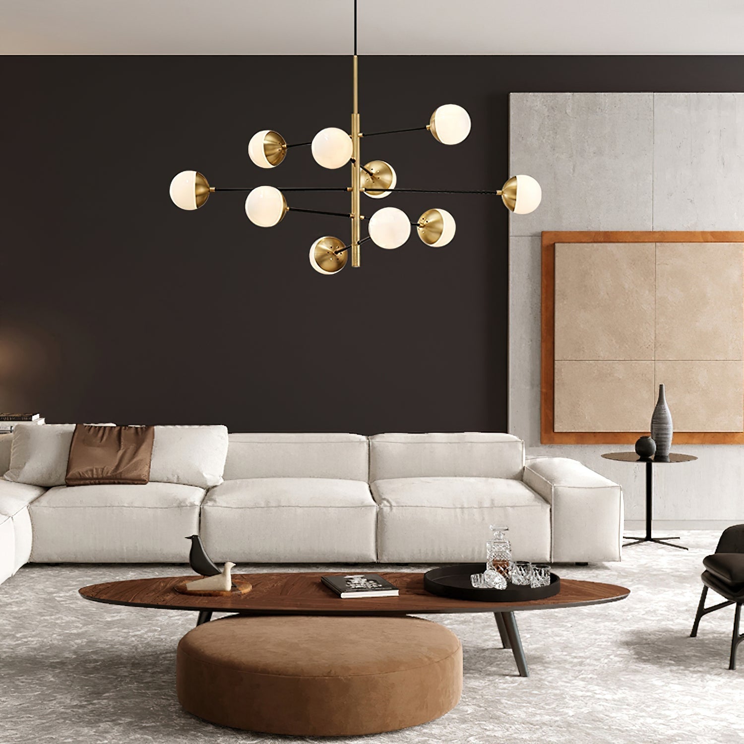 Ultra Lustre Métal Laiton Verre Minimaliste Moderne