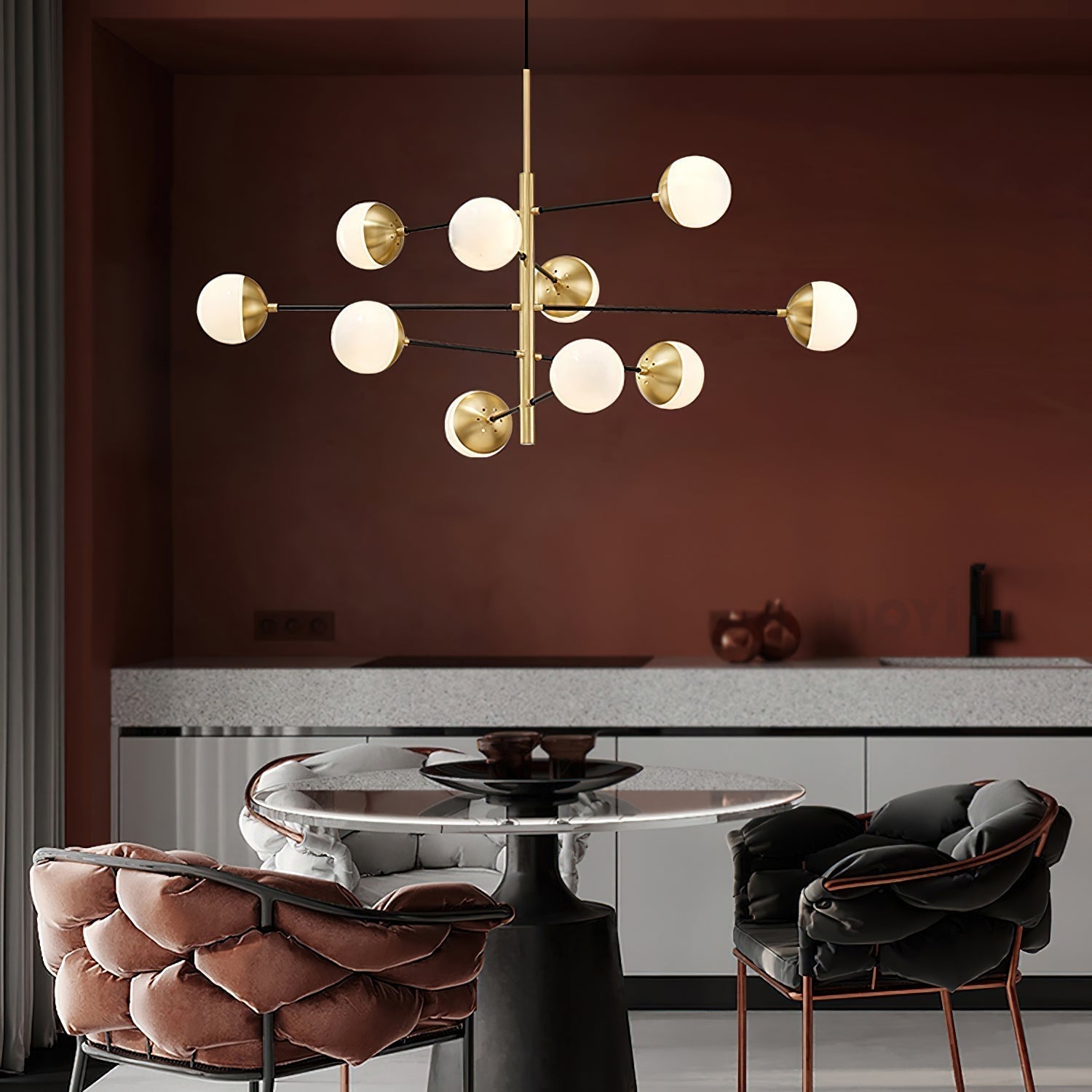 Ultra Lustre Métal Laiton Verre Minimaliste Moderne