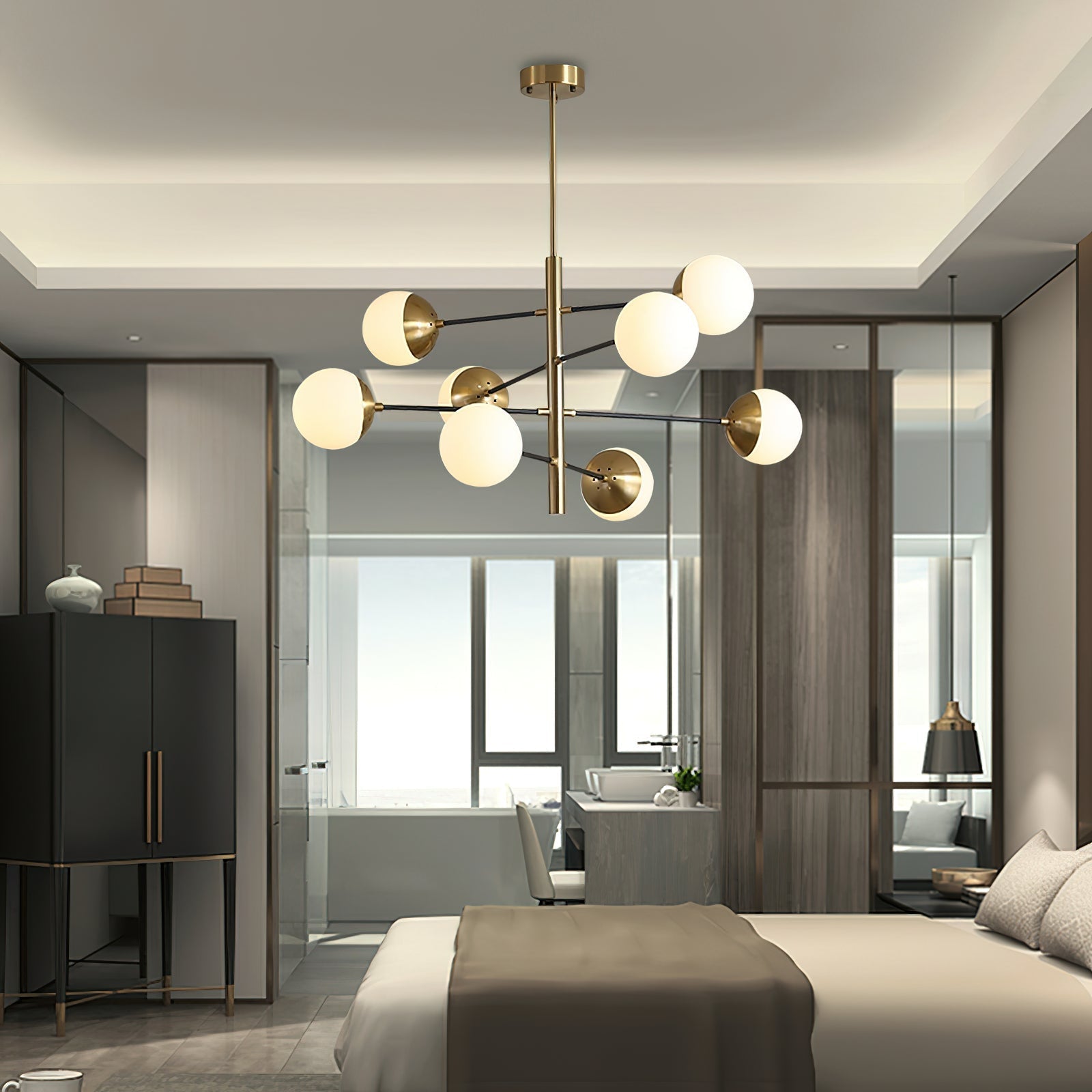 Ultra Lustre Métal Laiton Verre Minimaliste Moderne
