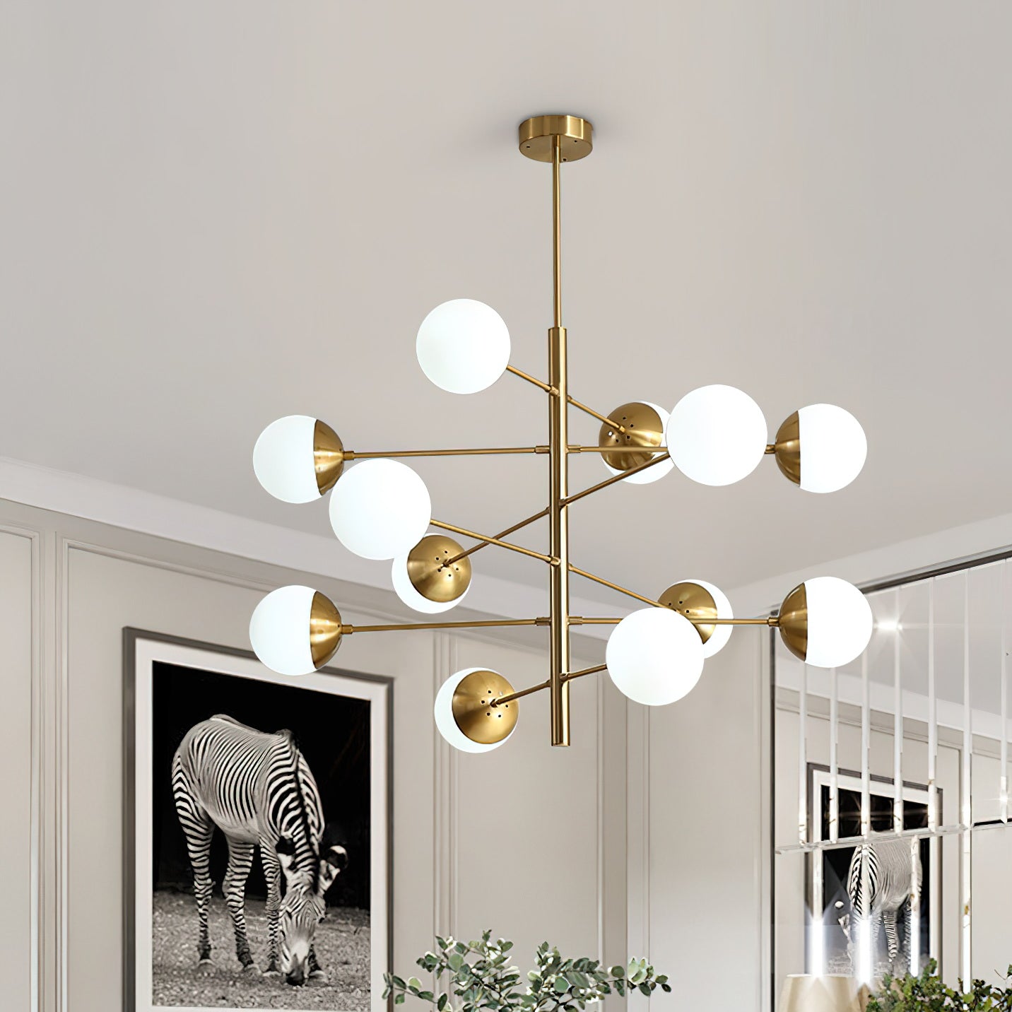Ultra Lustre Métal Laiton Verre Minimaliste Moderne