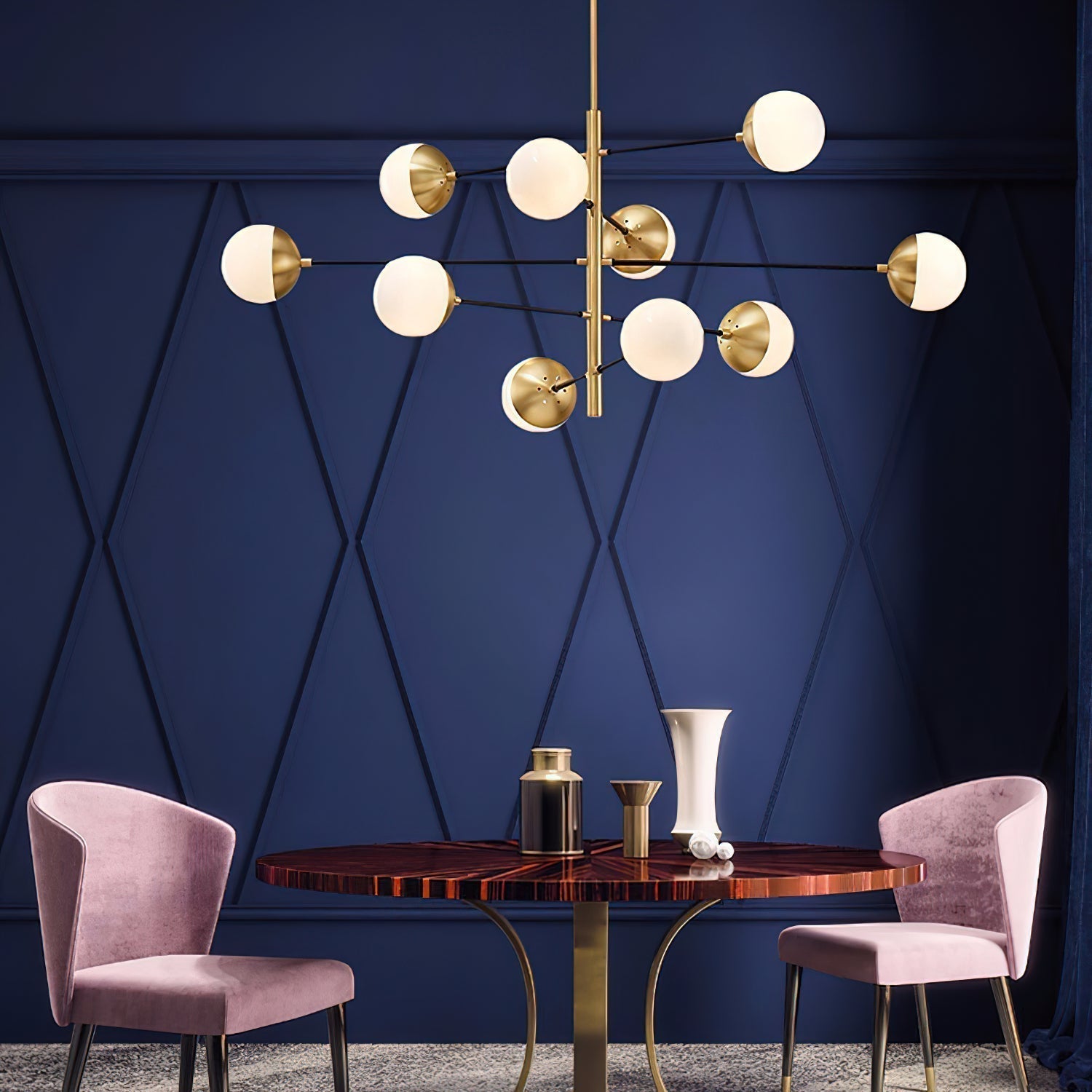 Ultra Lustre Métal Laiton Verre Minimaliste Moderne