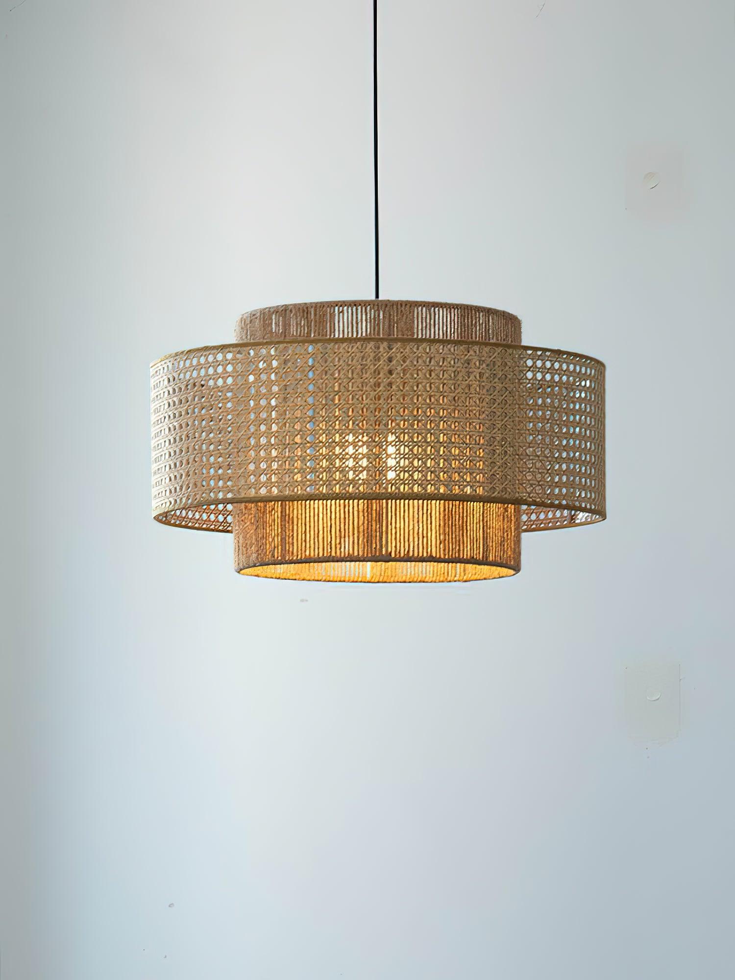 Ulshayra Lampe Suspension en Rotin Concentrique