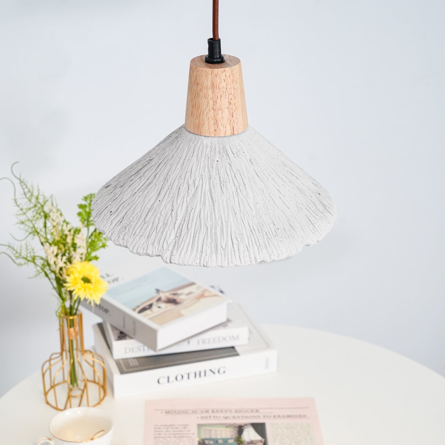 Solara Lampe suspendue en béton plissé