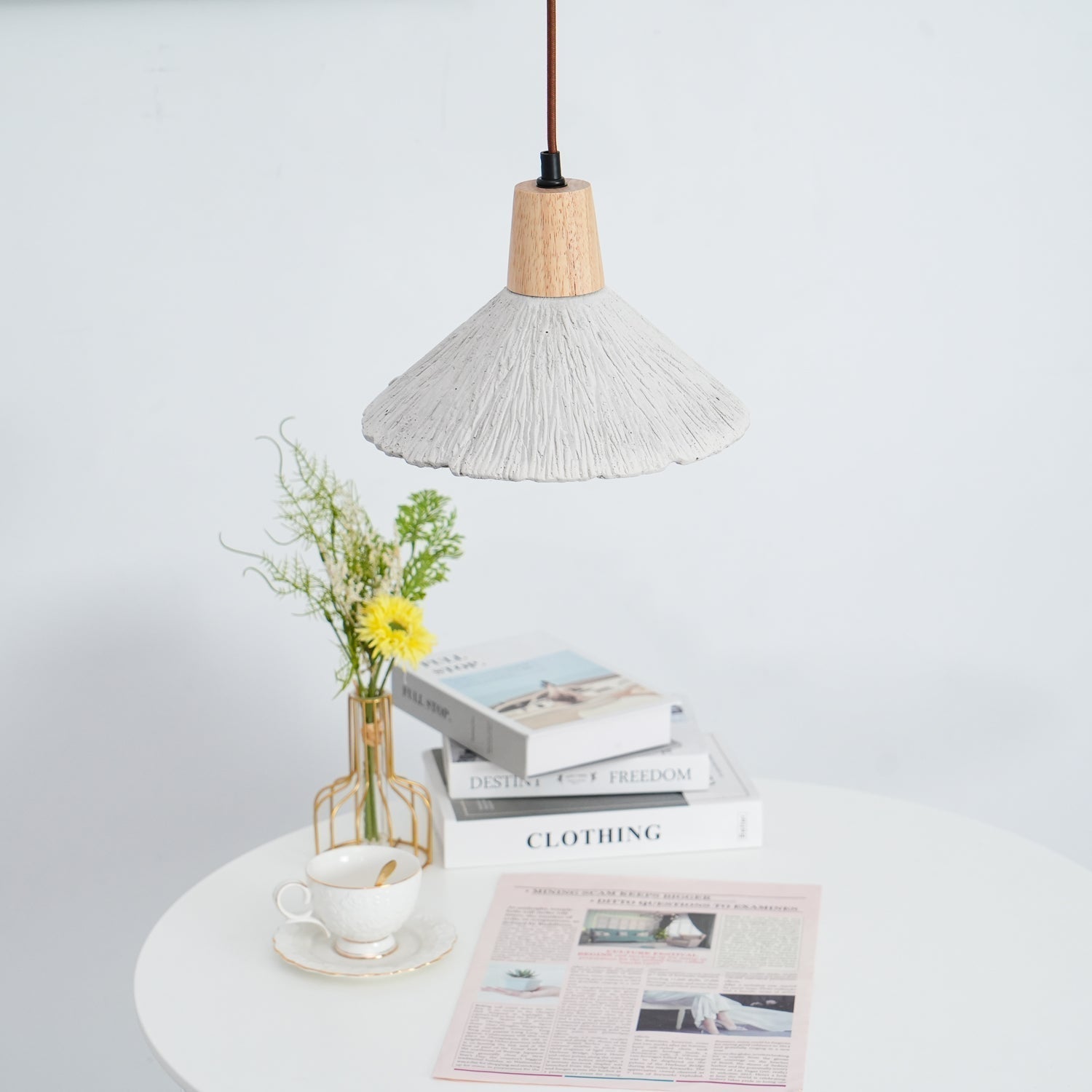 Solara Lampe suspendue en béton plissé