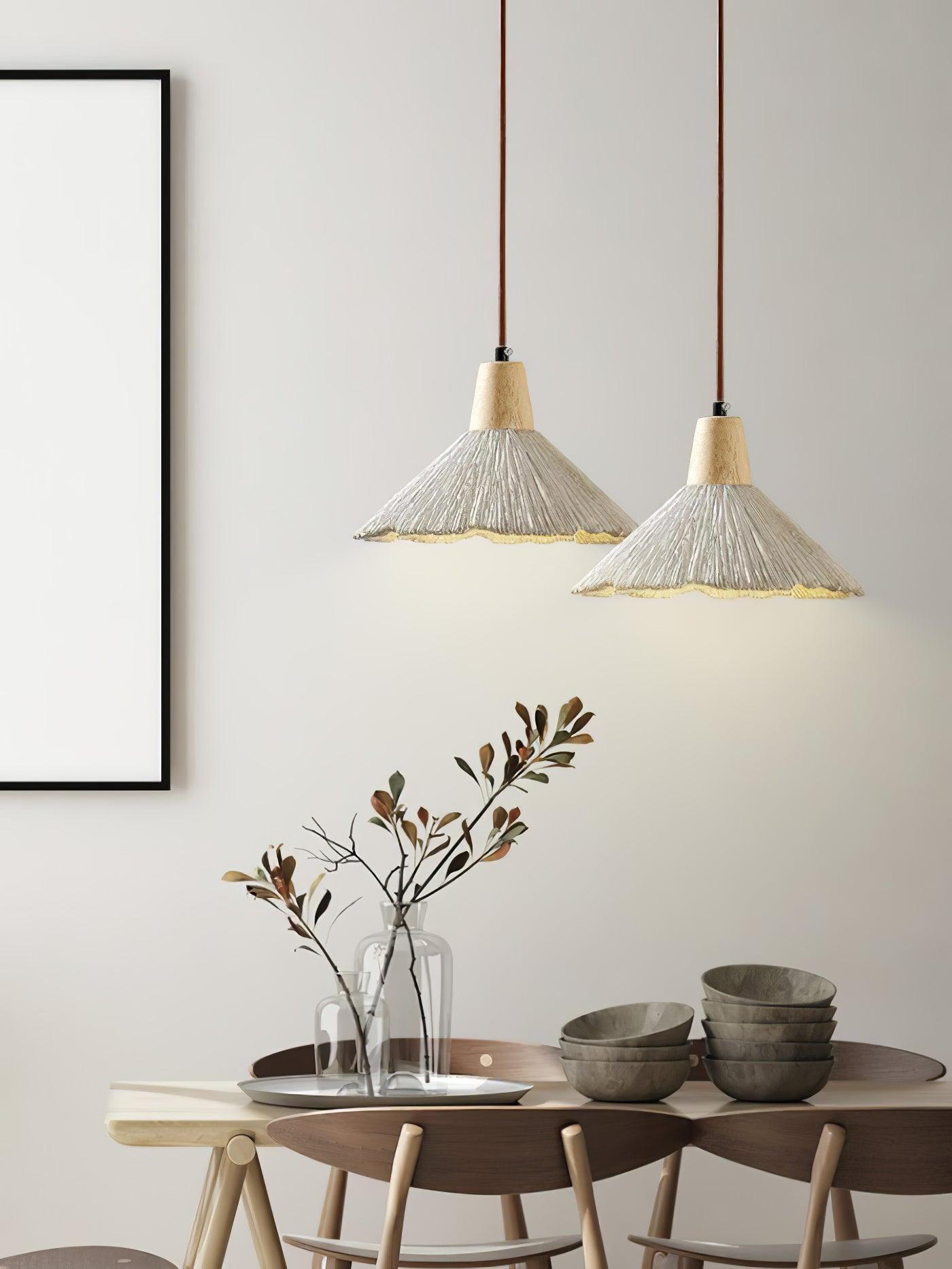 Solara Lampe suspendue en béton plissé