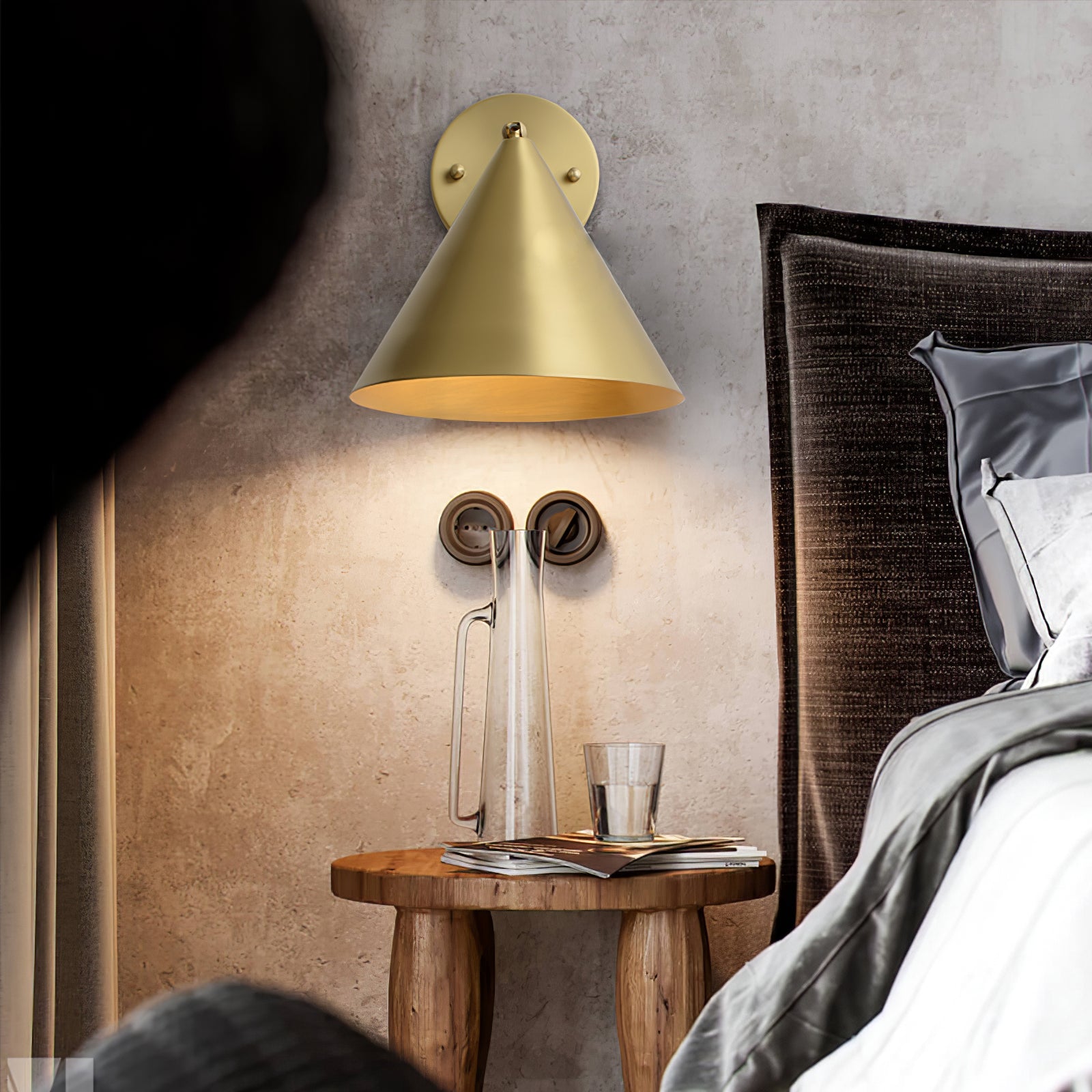 Lustra Lampe Murale Conique en Laiton Minimaliste