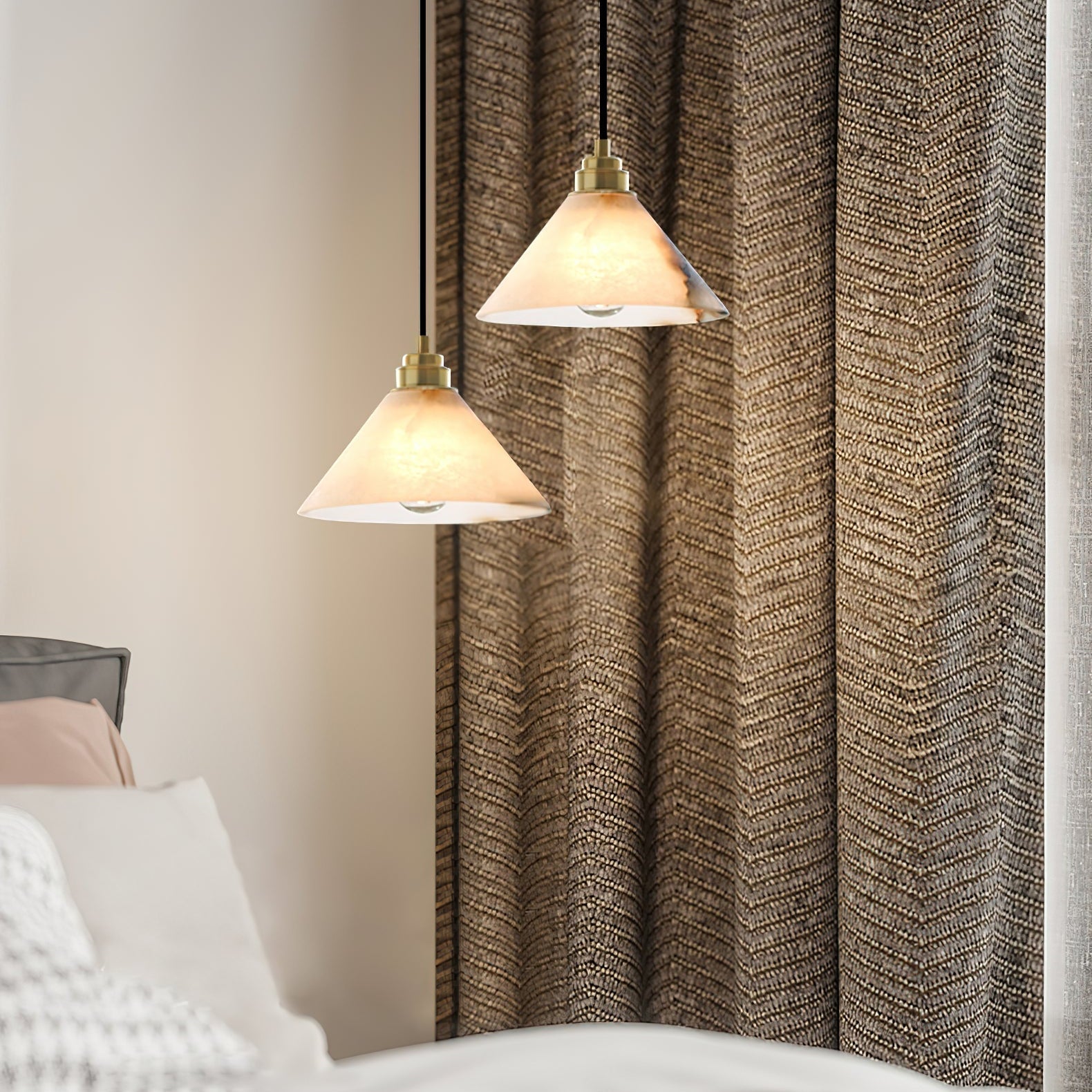 Xen Suspension En Laiton Et Albâtre Minimaliste Moderne