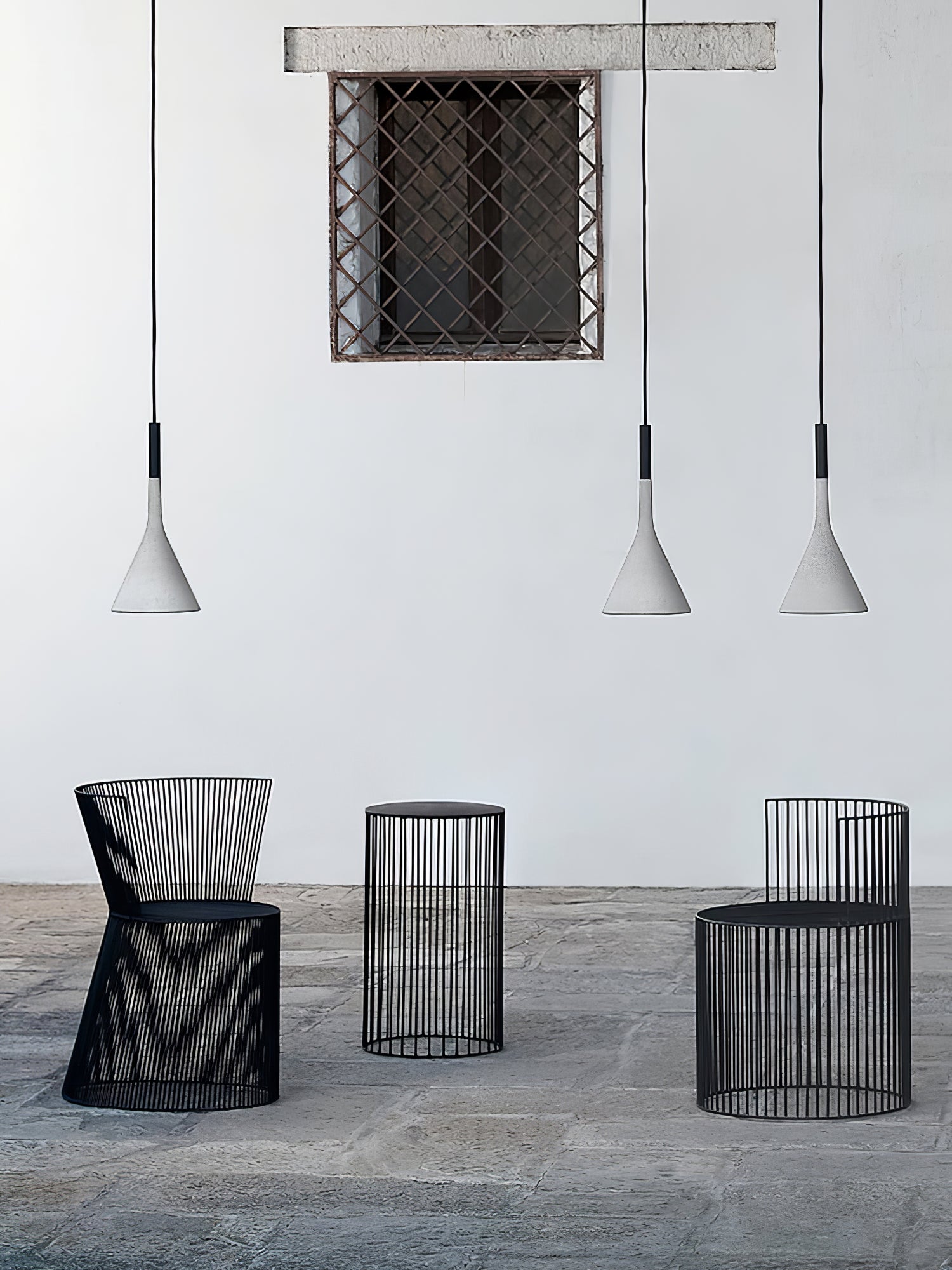 Solara Lampe suspendue conique en béton industrielle