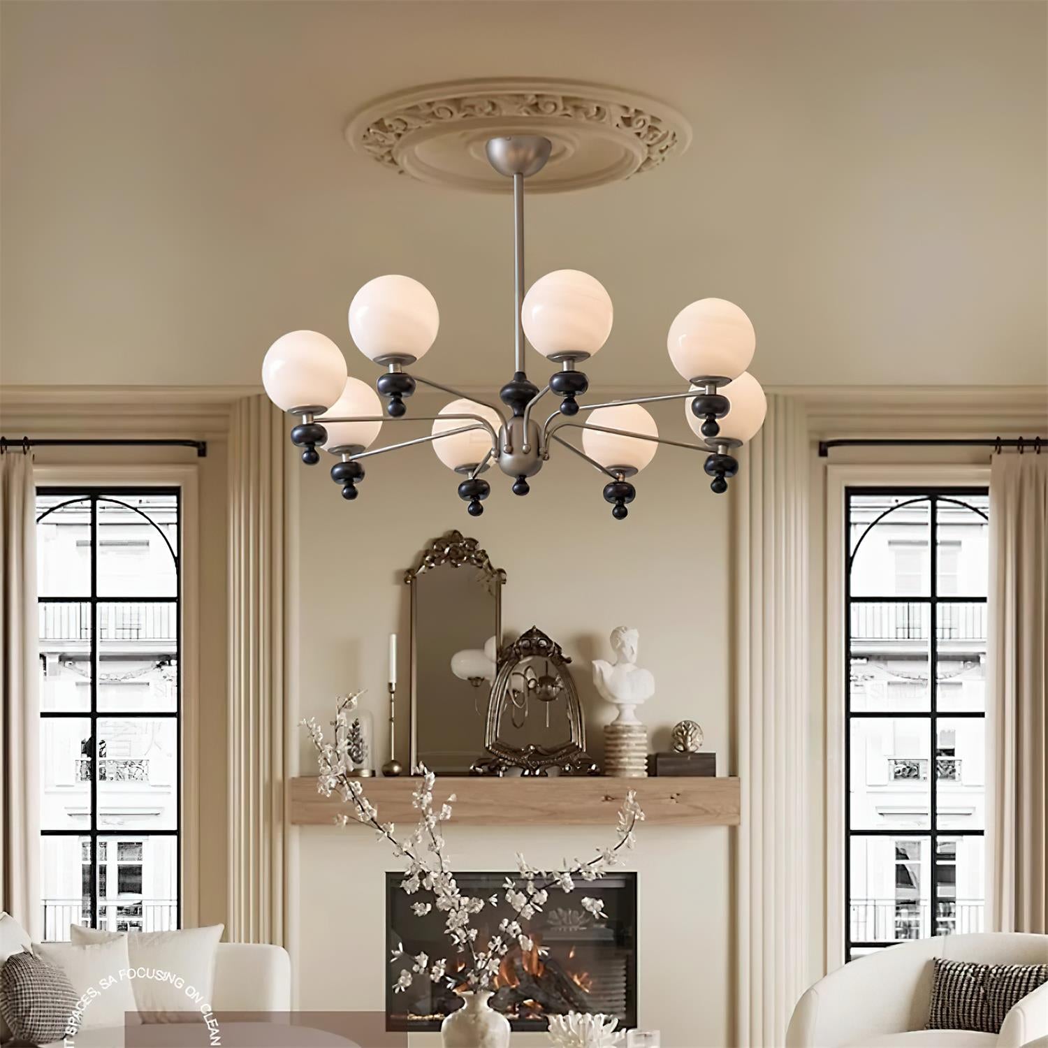 Cora Lustre Nickel Orb Élégant