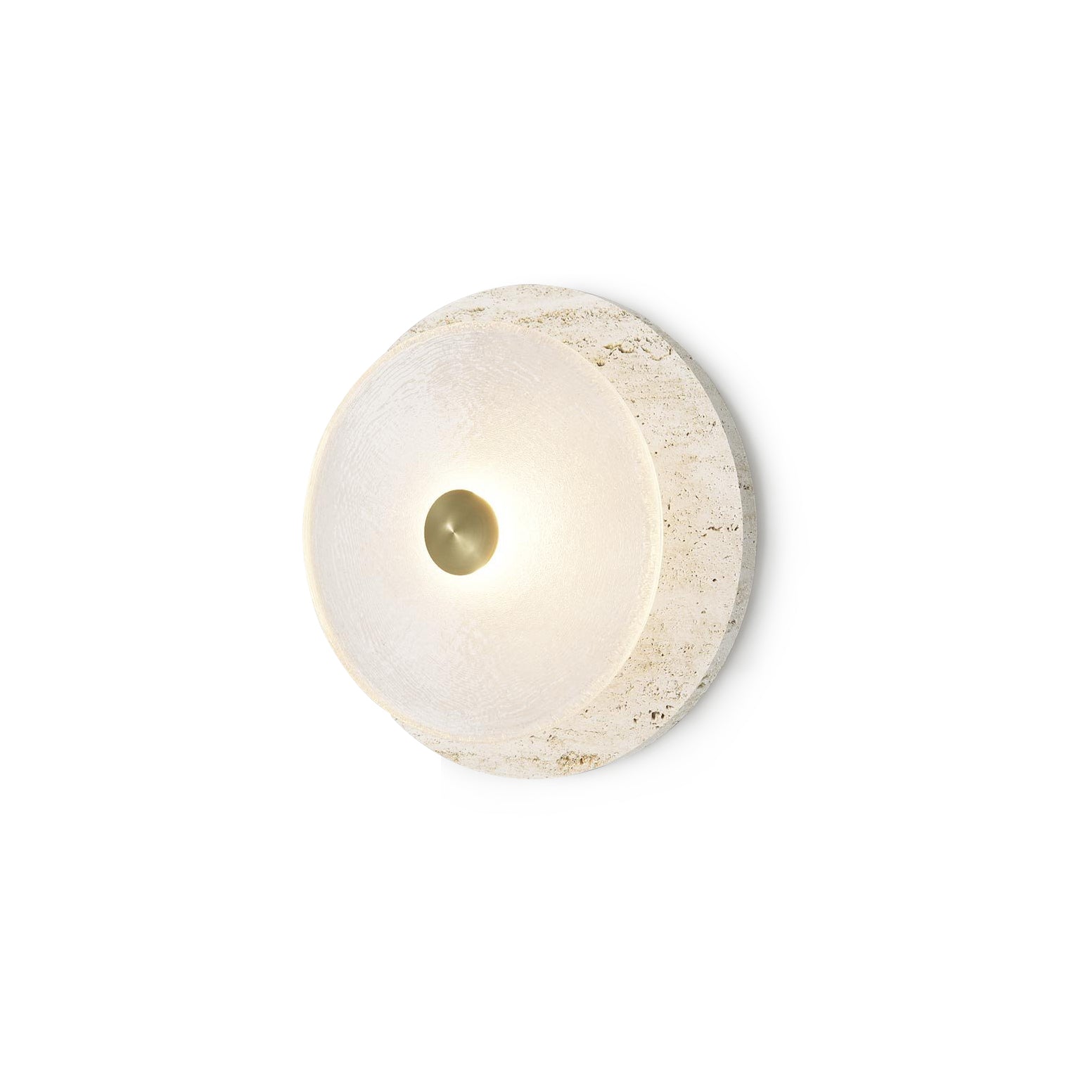 Ether Lampe Murale En Métal Argenté Et Travertin Minimaliste Moderne