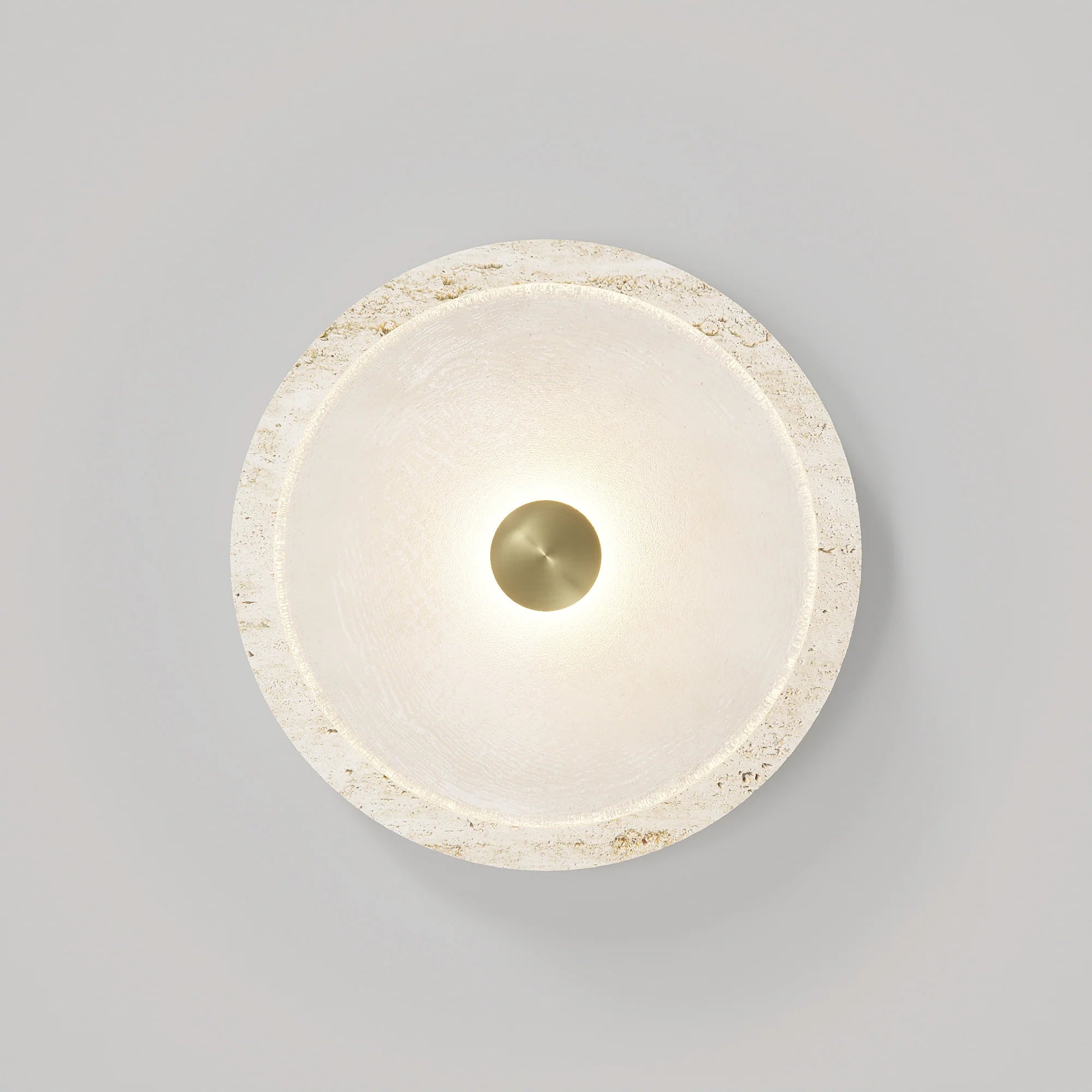 Ether Lampe Murale En Métal Argenté Et Travertin Minimaliste Moderne
