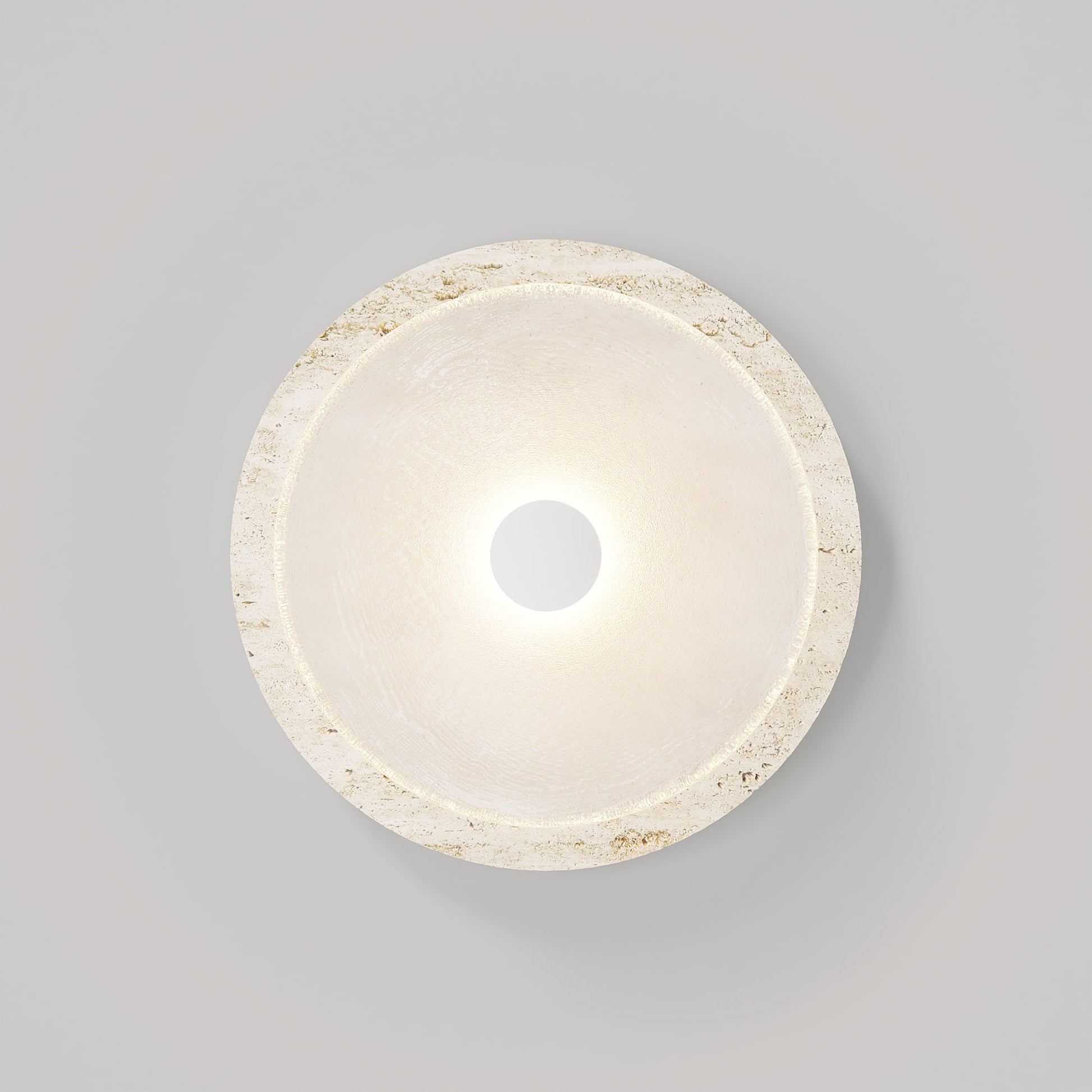 Ether Lampe Murale En Métal Argenté Et Travertin Minimaliste Moderne