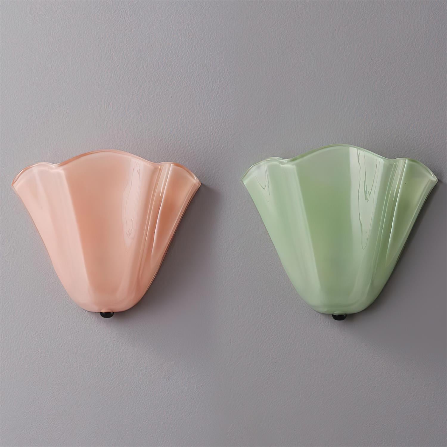 Corala Applique Murale Verre Pastel Forme Ventilateur