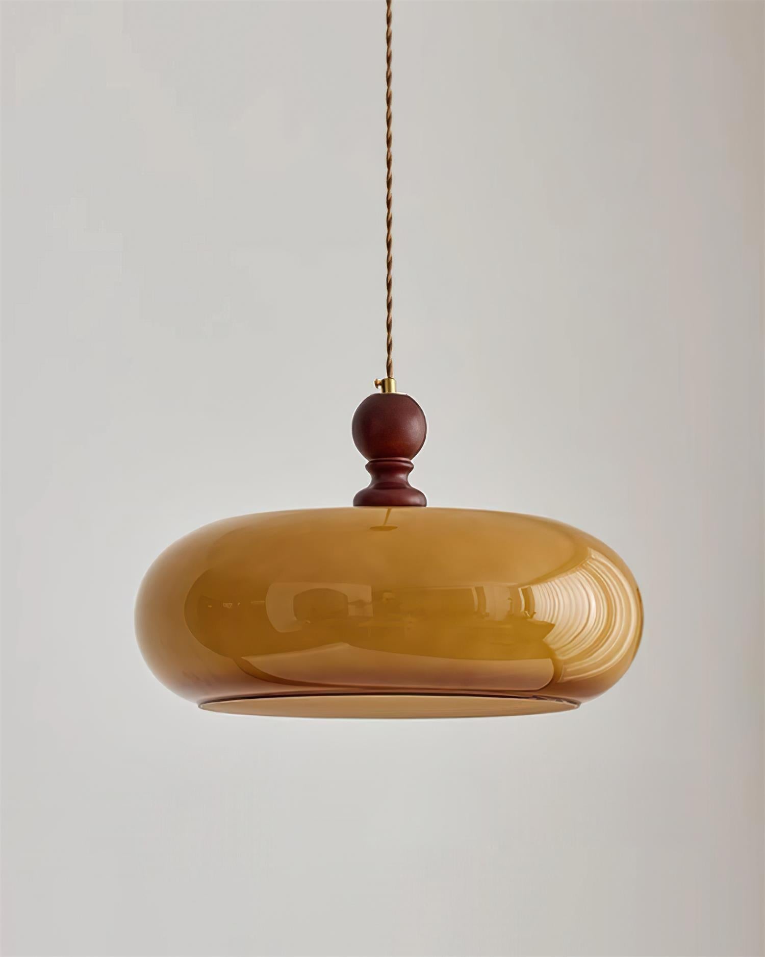 Eldom Suspension avec Abat-Jour en Verre Ambre