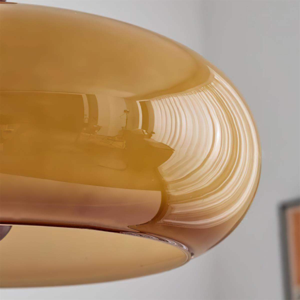Eldom Suspension avec Abat-Jour en Verre Ambre