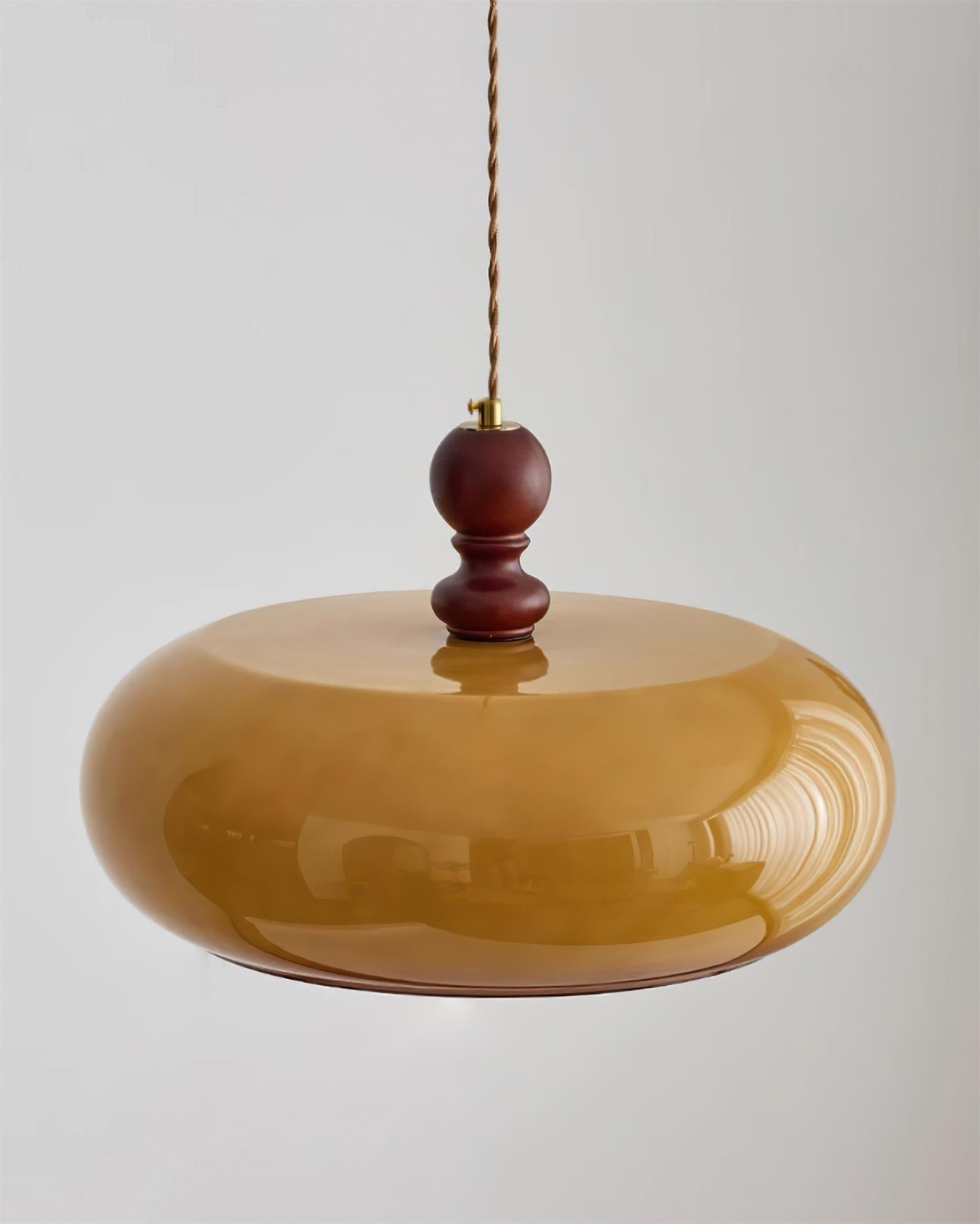 Eldom Suspension avec Abat-Jour en Verre Ambre