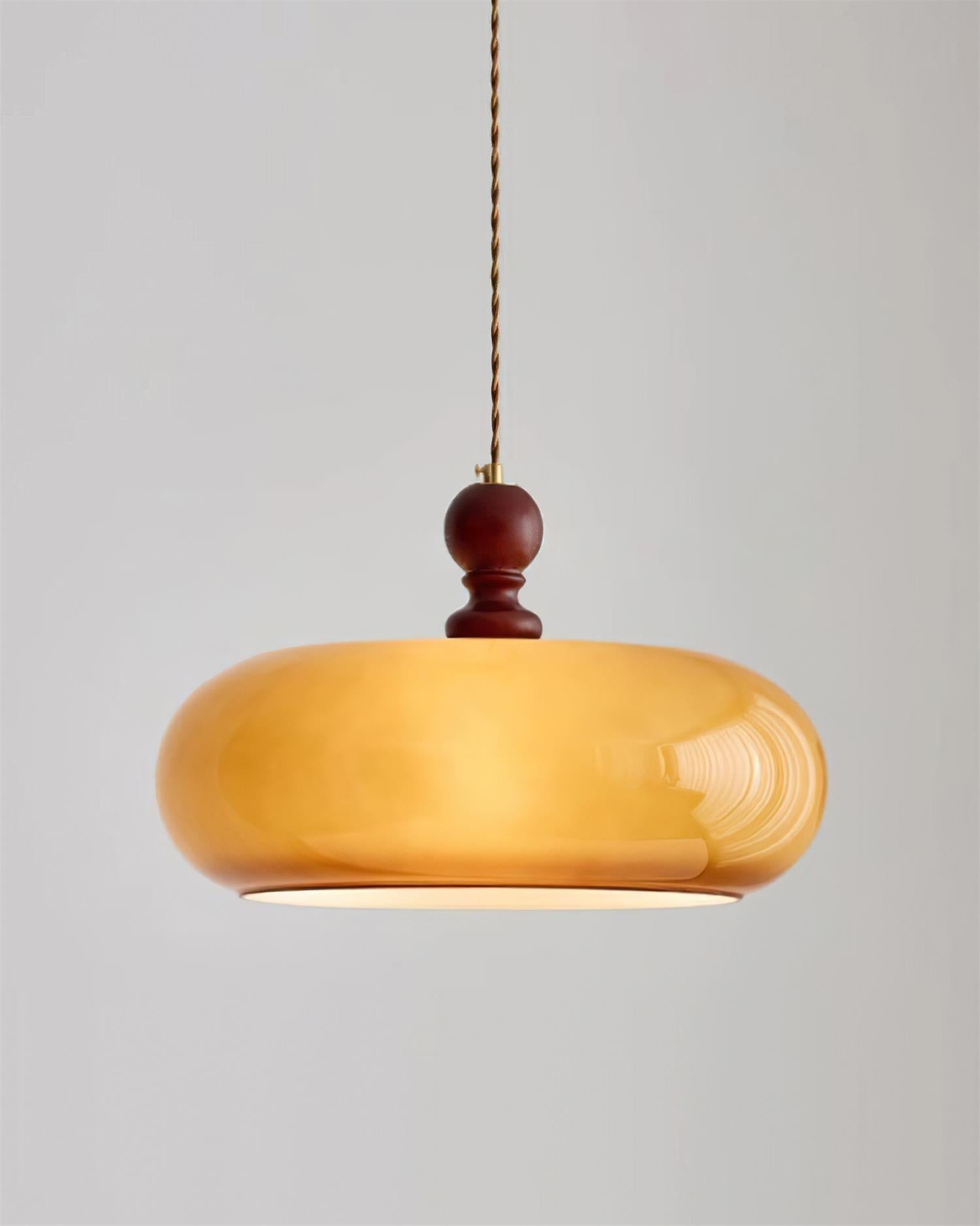 Eldom Suspension avec Abat-Jour en Verre Ambre