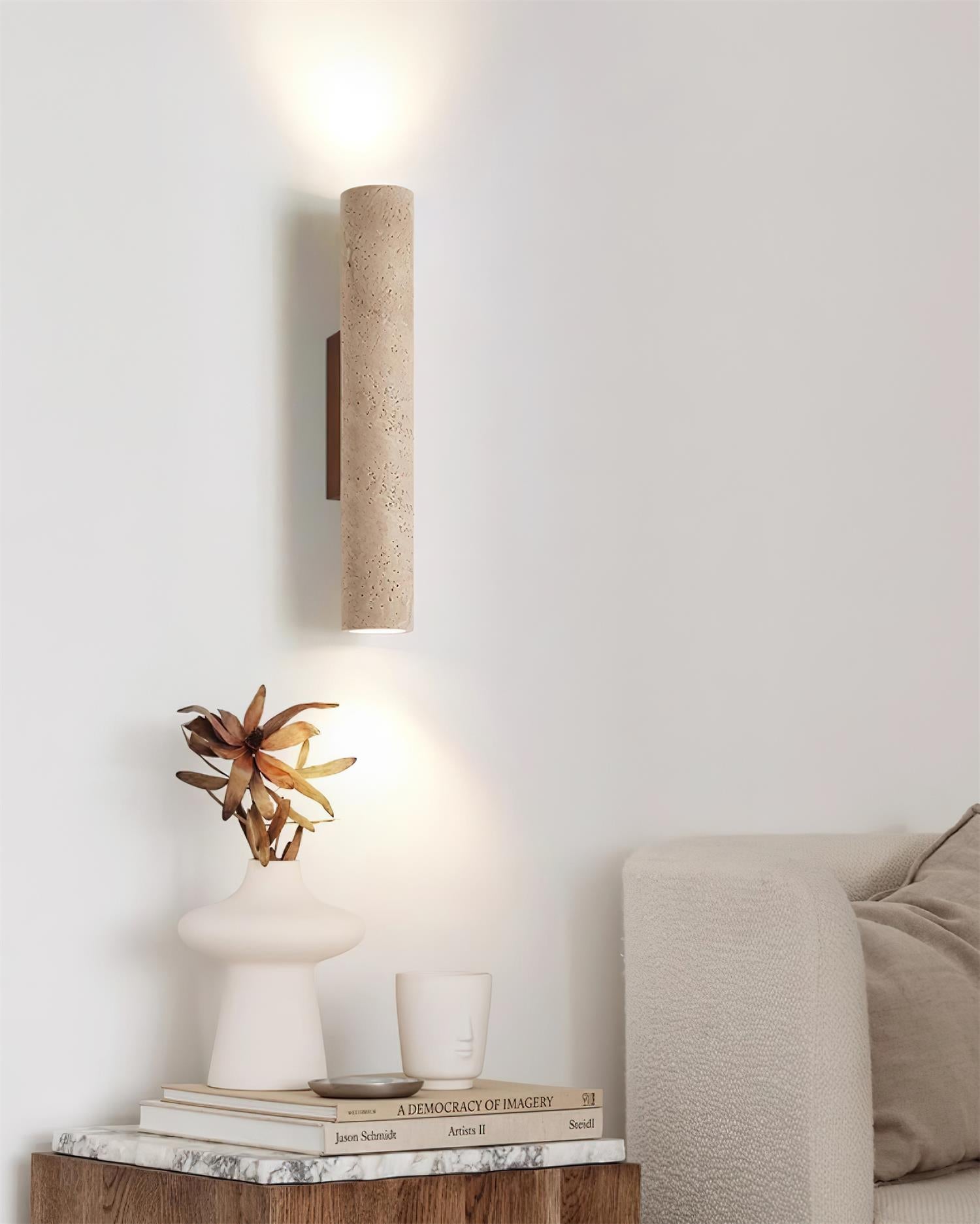 Lunaro Applique Murale Travertin Grande Minimaliste