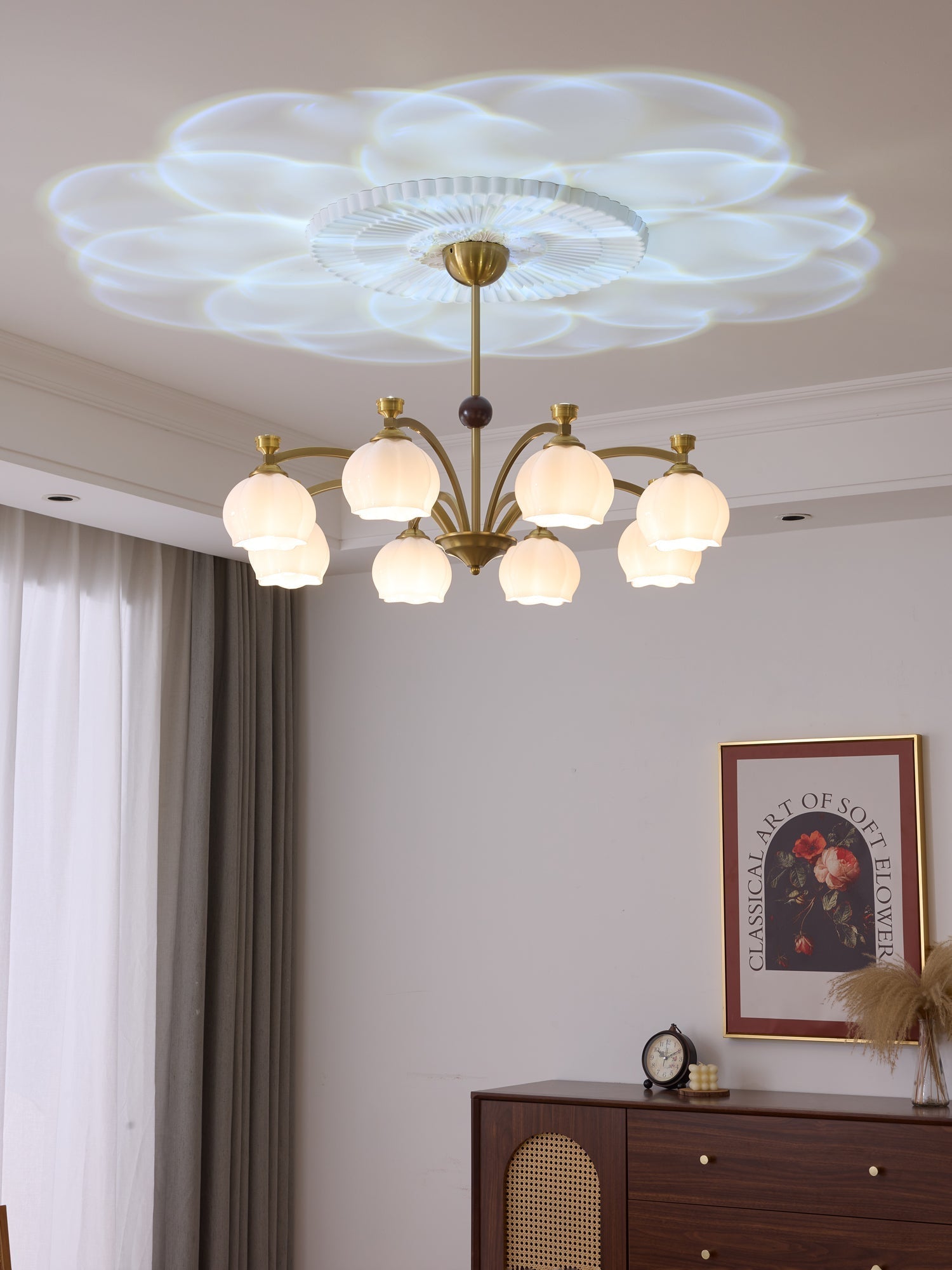 Alshaarae Lustre Bois Verre Arc Premium Traditionnel