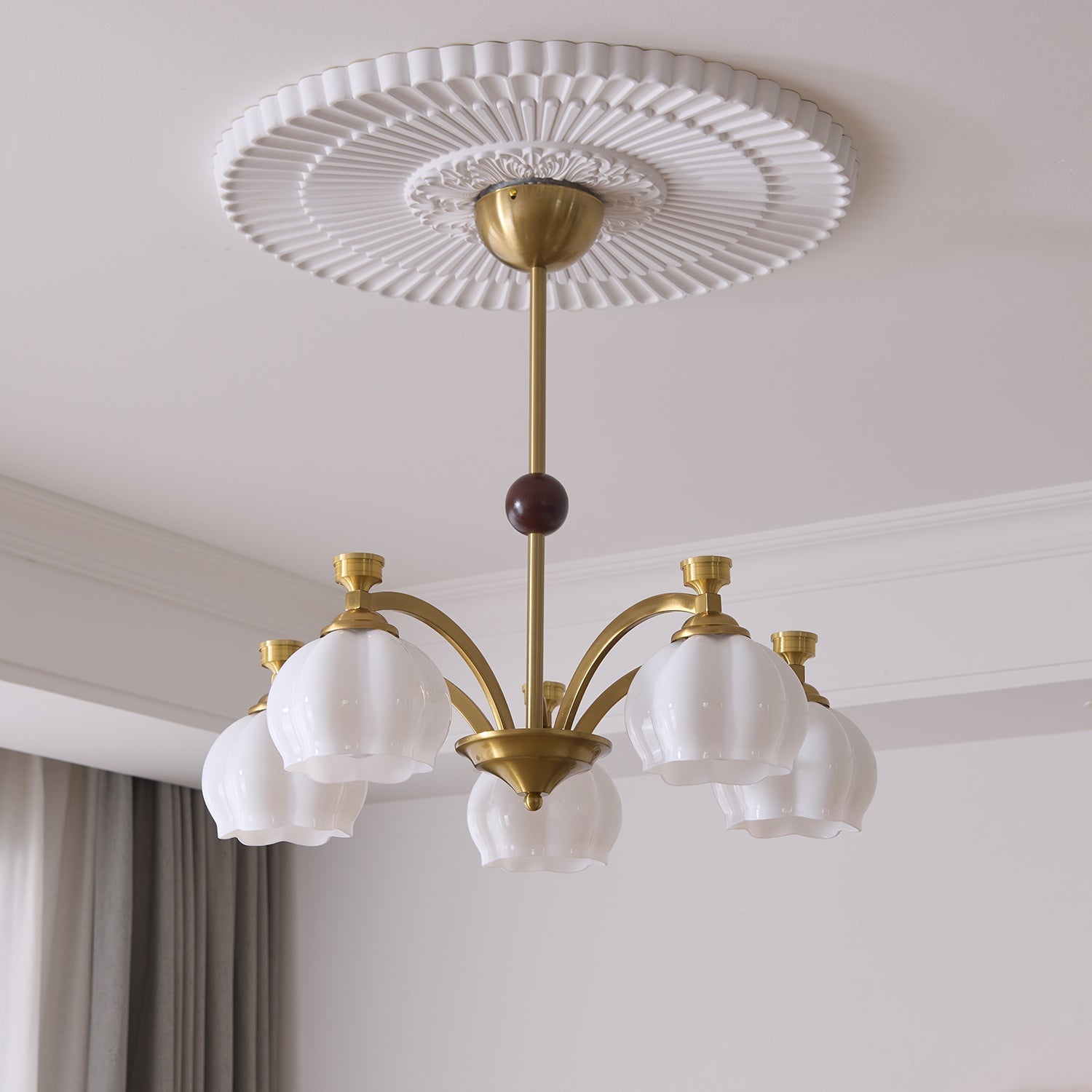 Alshaarae Lustre Bois Verre Arc Premium Traditionnel