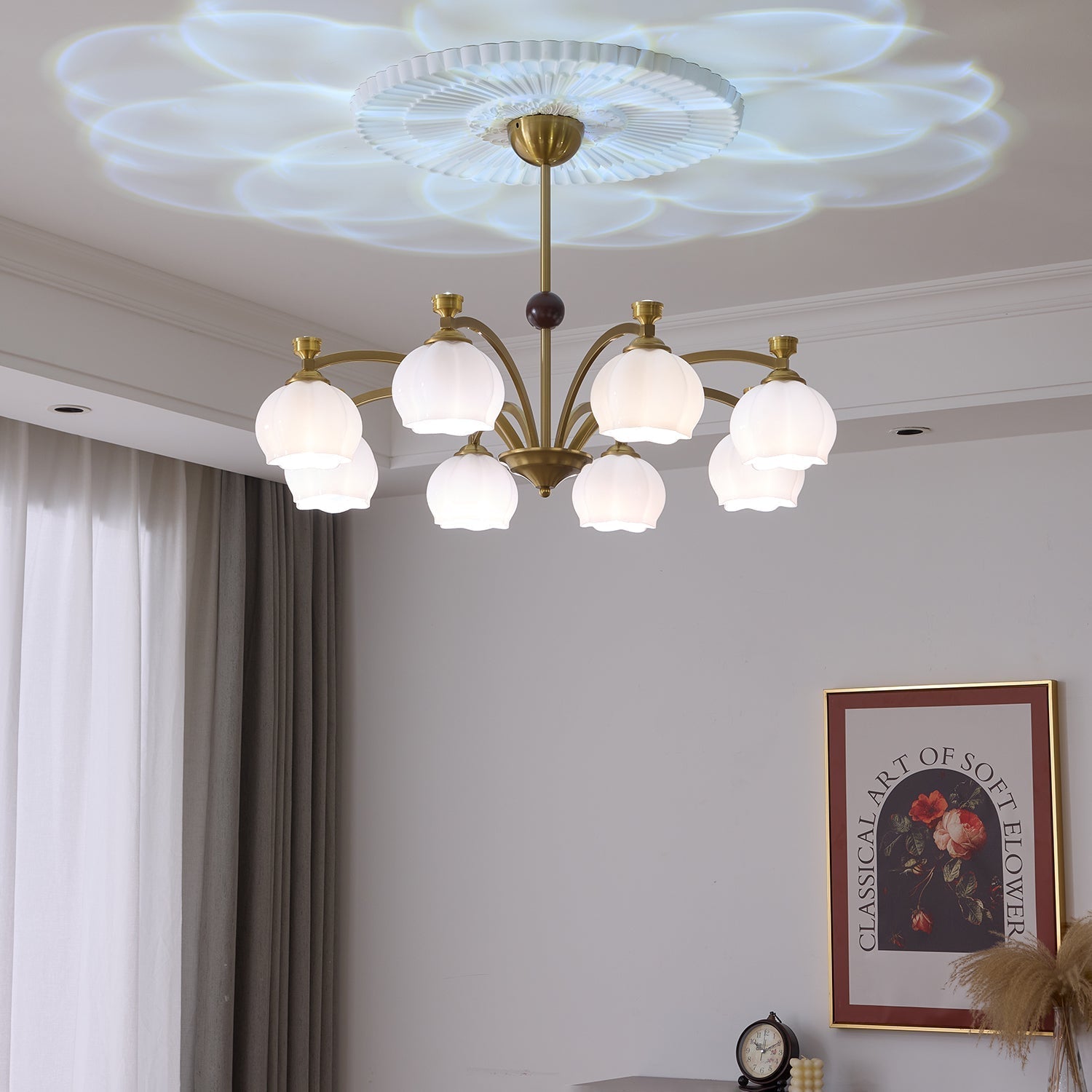 Alshaarae Lustre Bois Verre Arc Premium Traditionnel