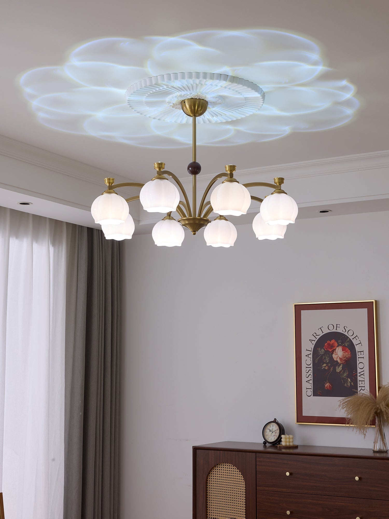 Alshaarae Lustre Bois Verre Arc Premium Traditionnel
