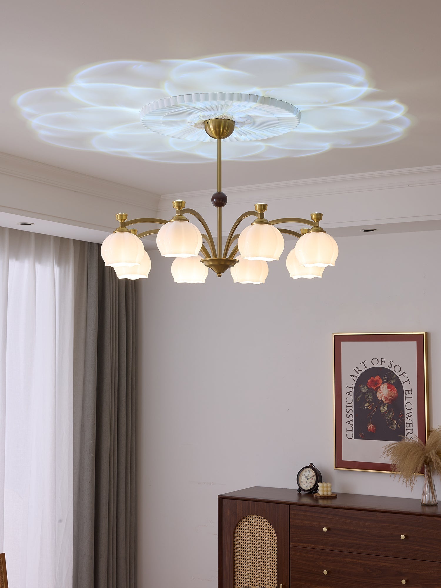 Alshaarae Lustre Bois Verre Arc Premium Traditionnel