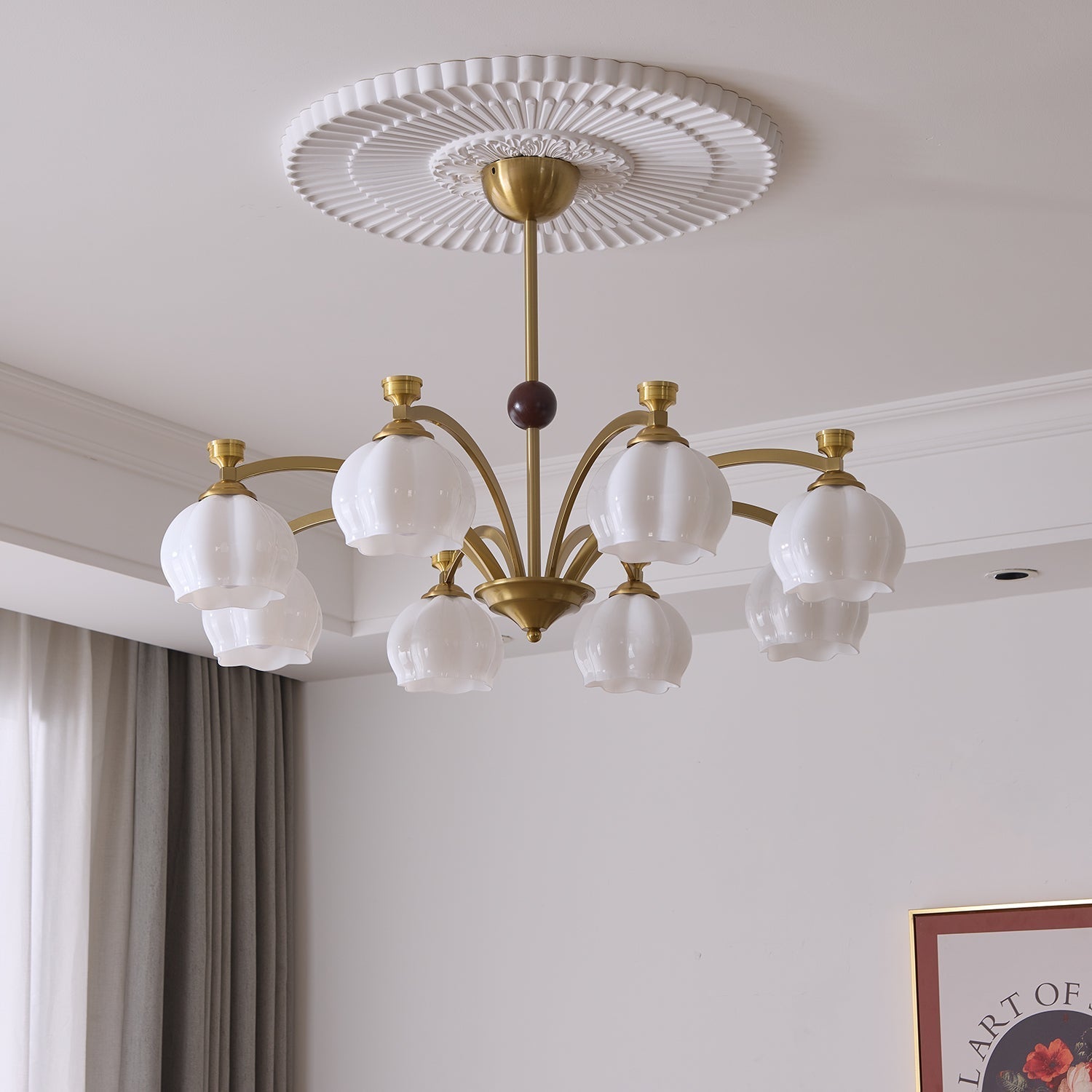 Alshaarae Lustre Bois Verre Arc Premium Traditionnel