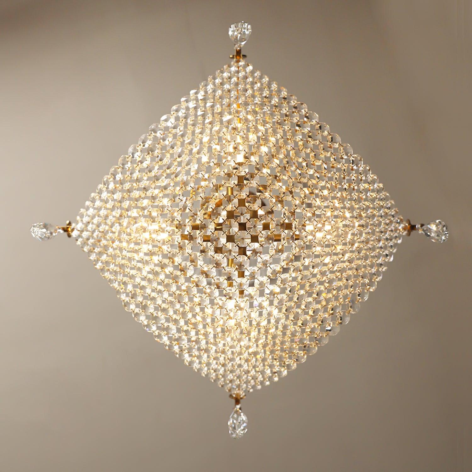 Lustra Lustre avec Fils de Cristal et Cristal
