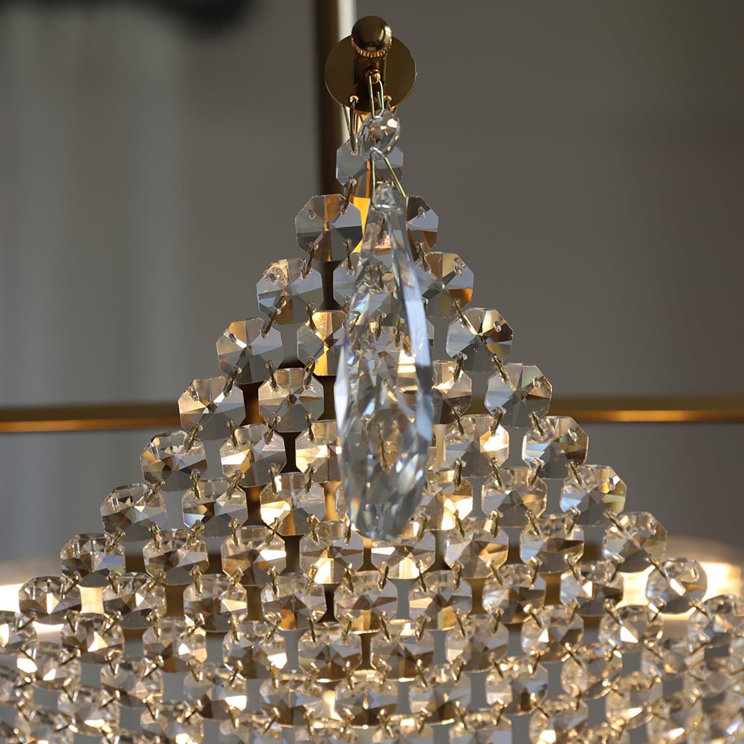 Lustra Lustre avec Fils de Cristal et Cristal