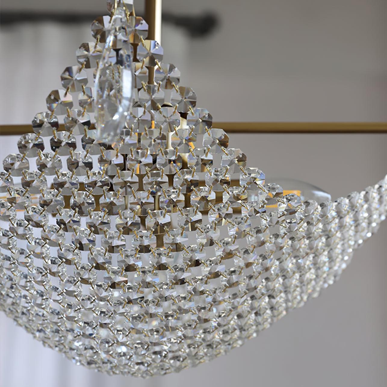 Lustra Lustre avec Fils de Cristal et Cristal