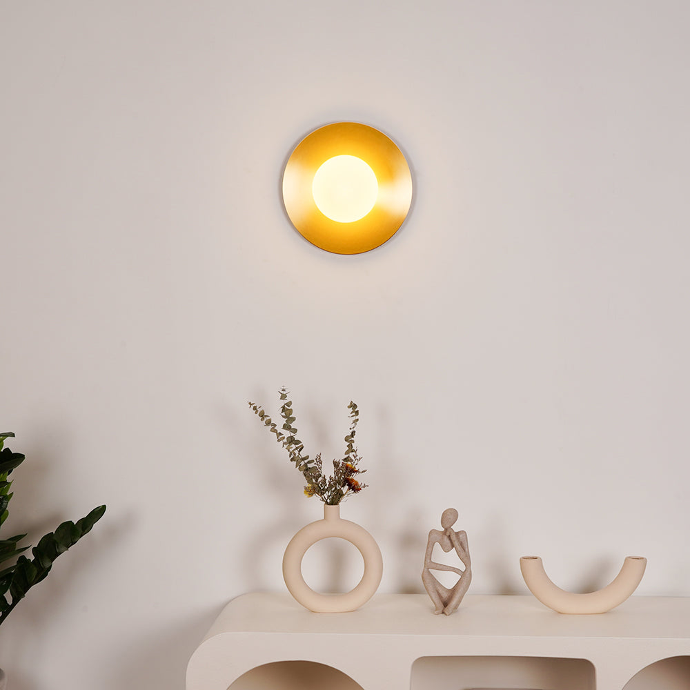 Haze Lampe Murale Ronde En Métal Et Verre Minimaliste Moderne