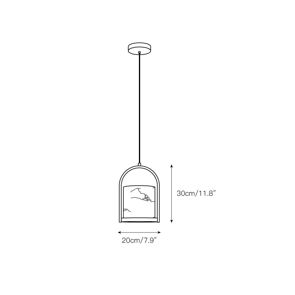 Jewel Suspension En Métal Laiton Et Albâtre Minimaliste Moderne