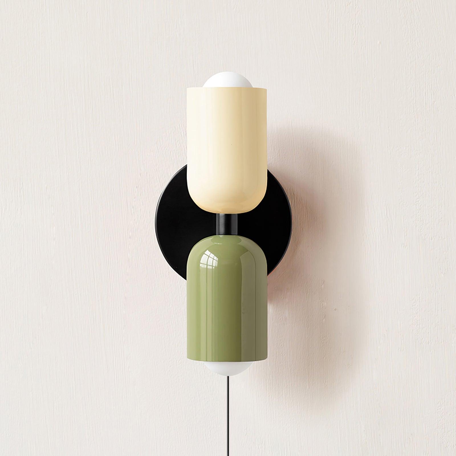 Lustra Wall Lamp Green Black Minimalist Plug-In