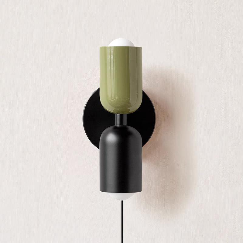 Lustra Wall Lamp Green Black Minimalist Plug-In