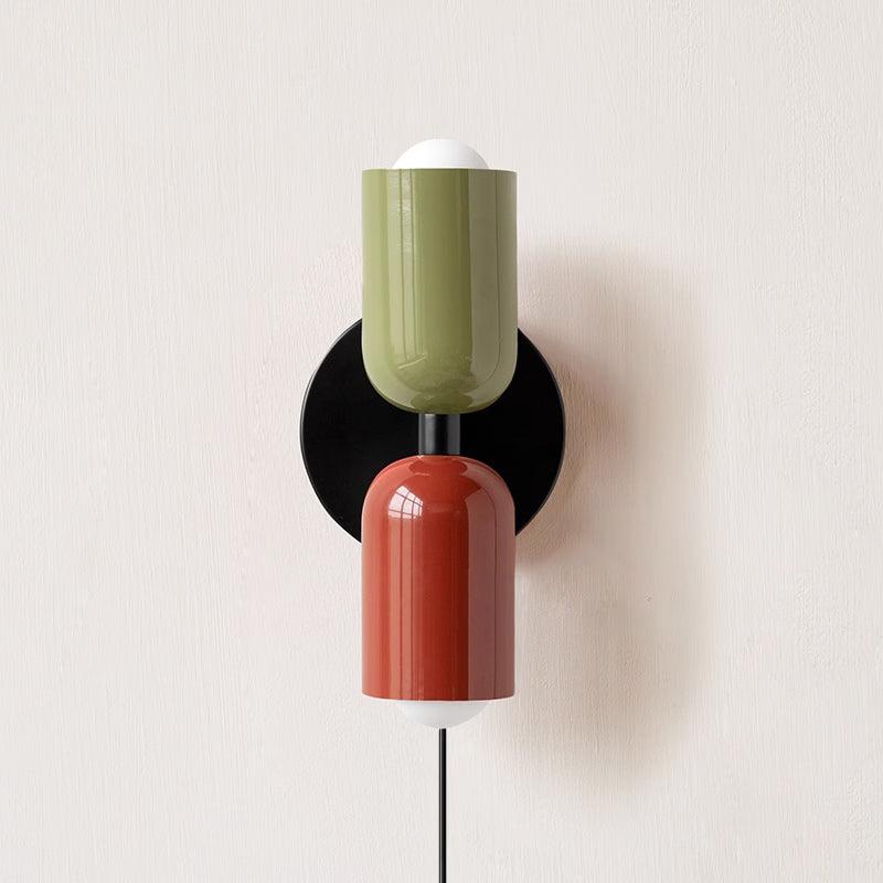Lustra Wall Lamp Green Black Minimalist Plug-In