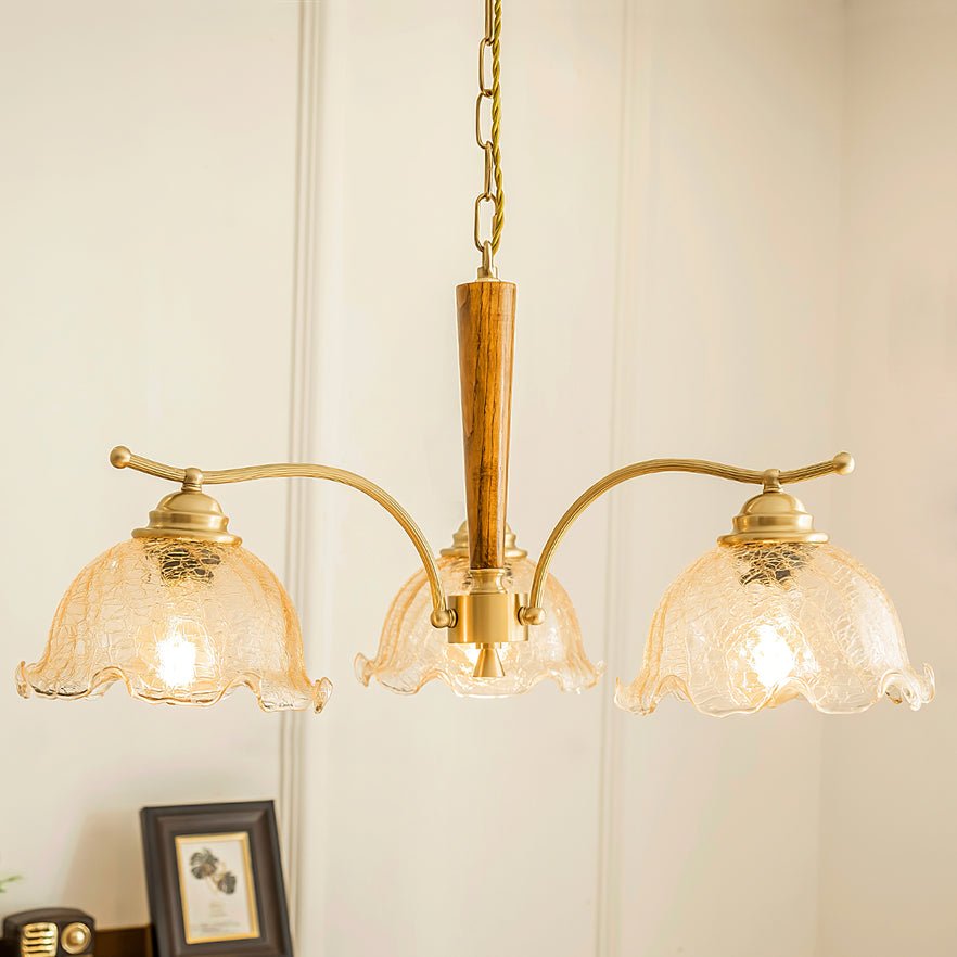 Orchidée Vintage Verre Lustre