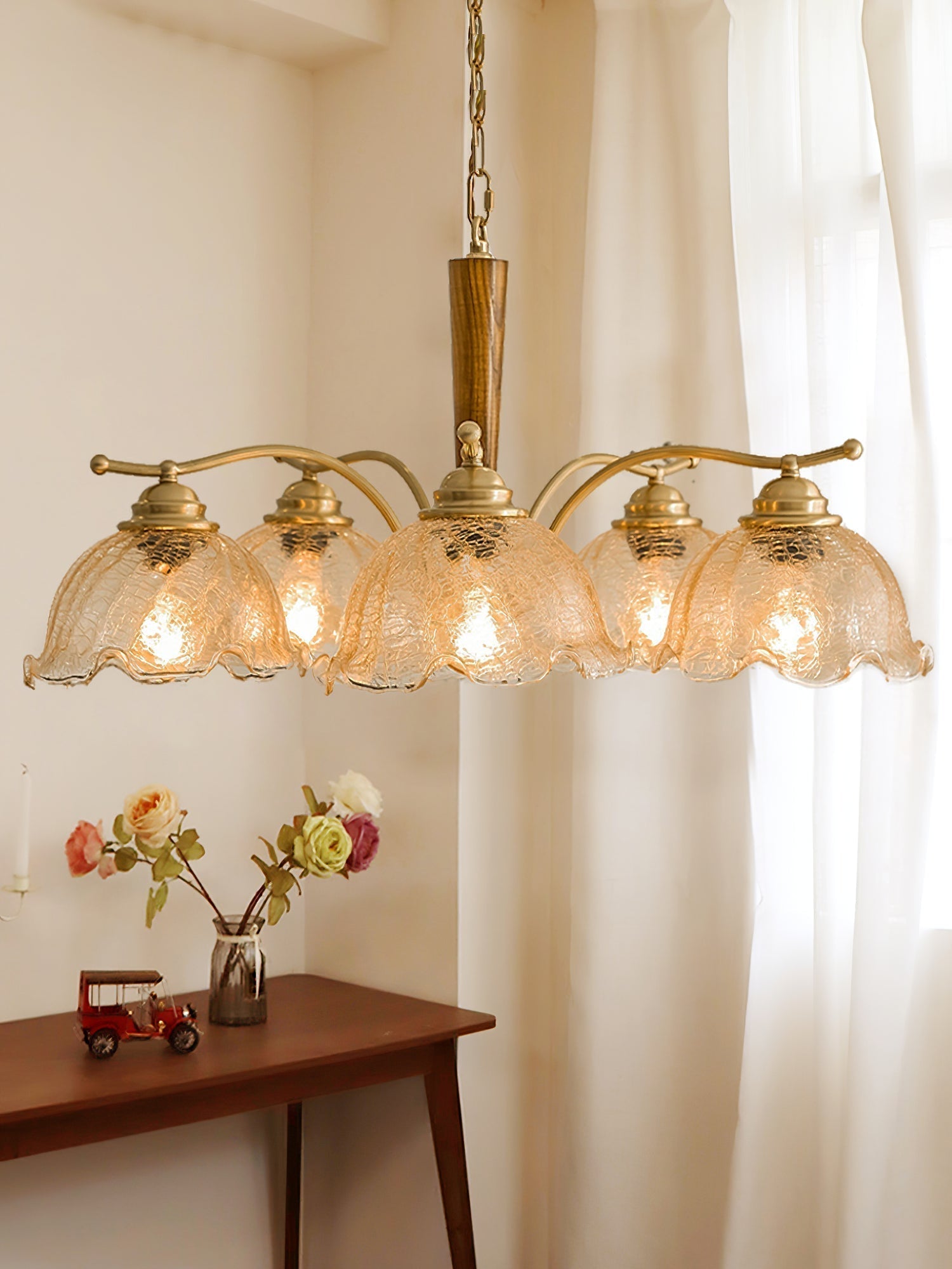 Ogle Lustre Métal Verre Fleur Créativité Individuelle