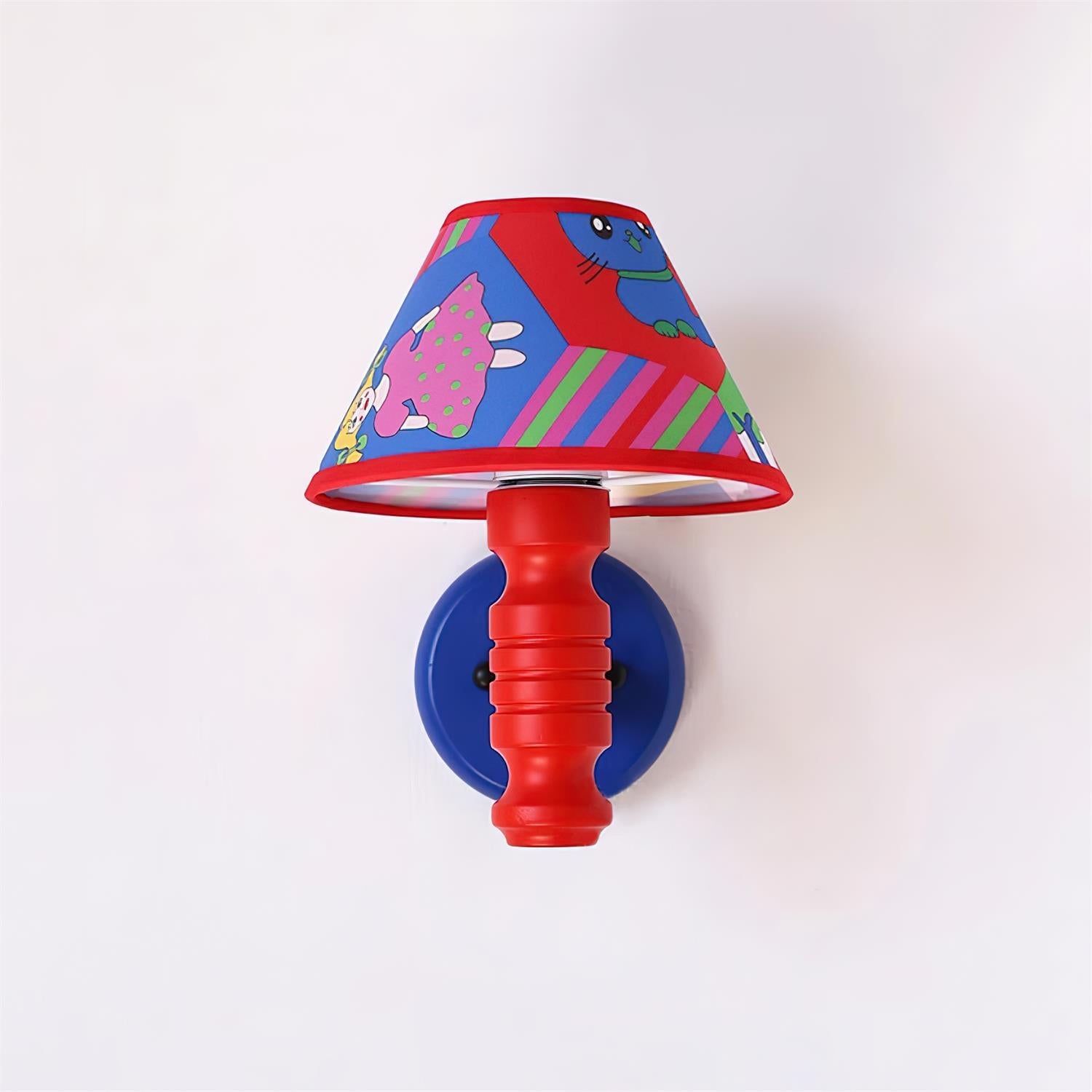Applique Murale avec Abat-jour en Tissu Cartoon et Bras Chambre d'Enfant
