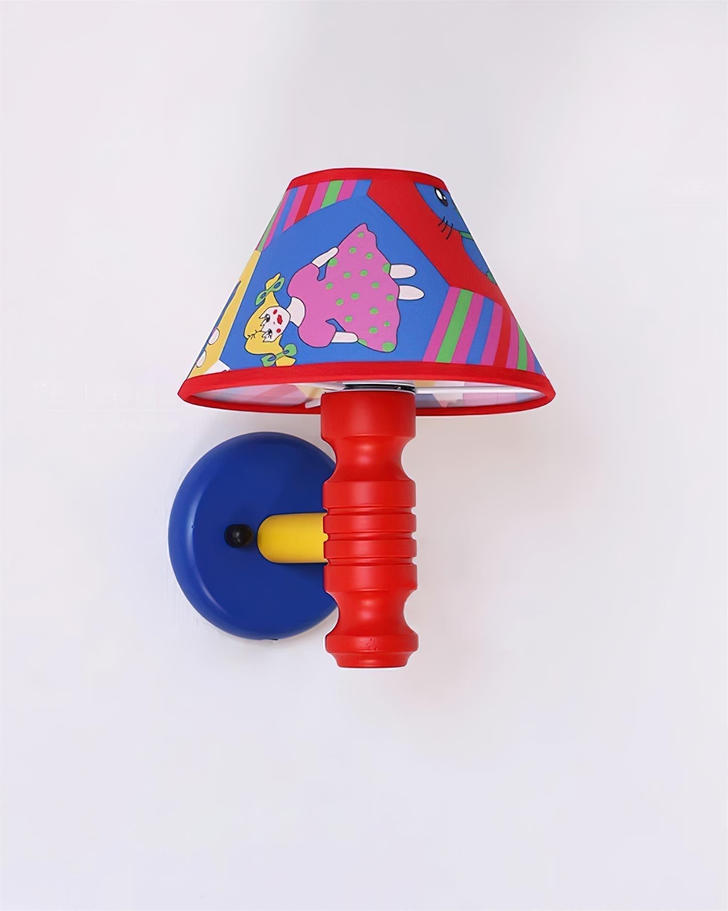 Applique Murale avec Abat-jour en Tissu Cartoon et Bras Chambre d'Enfant