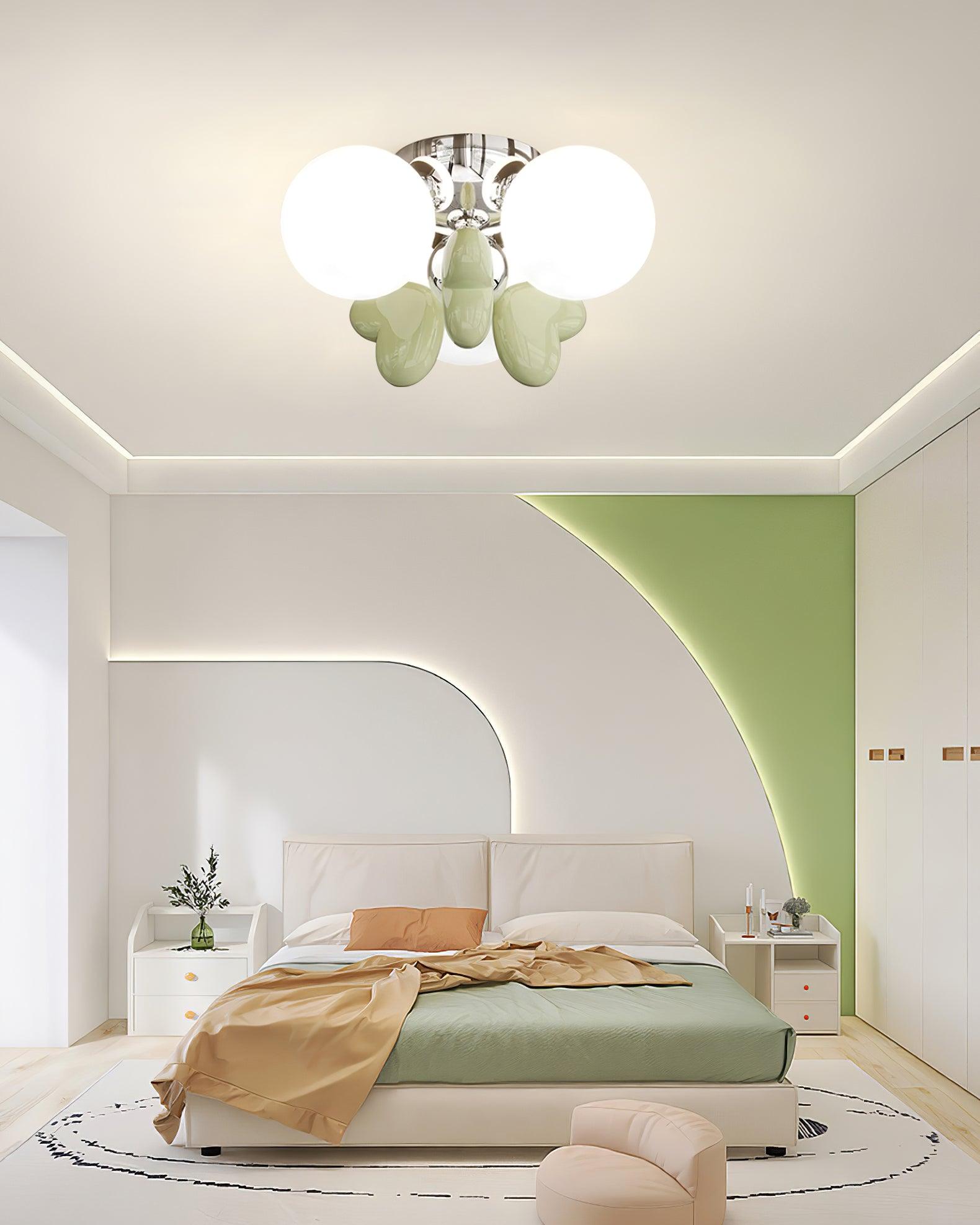 Nica Plafonnier Crème Globe Groupe Moderne Chambre