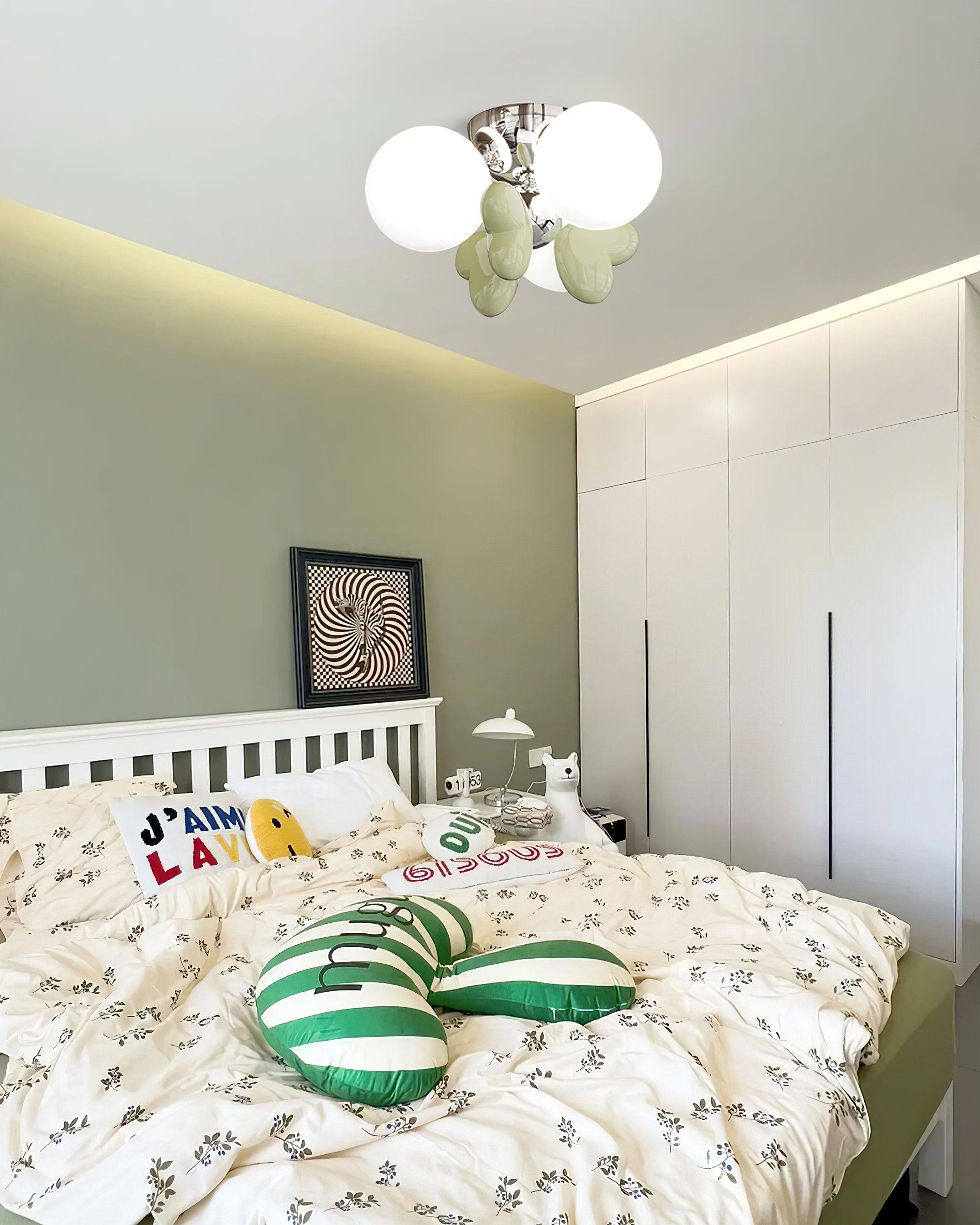 Nica Plafonnier Crème Globe Groupe Moderne Chambre