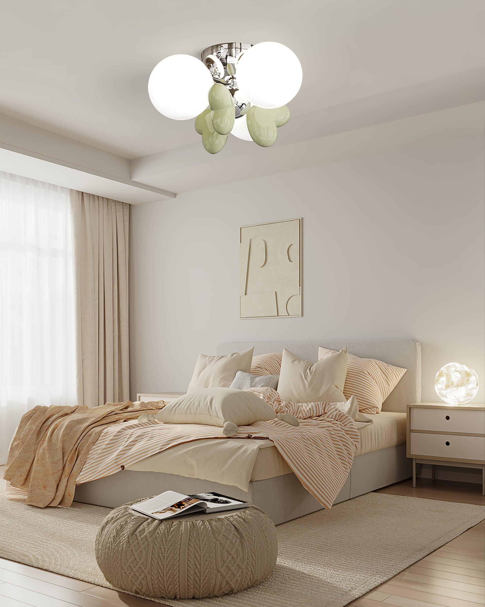 Nica Plafonnier Crème Globe Groupe Moderne Chambre