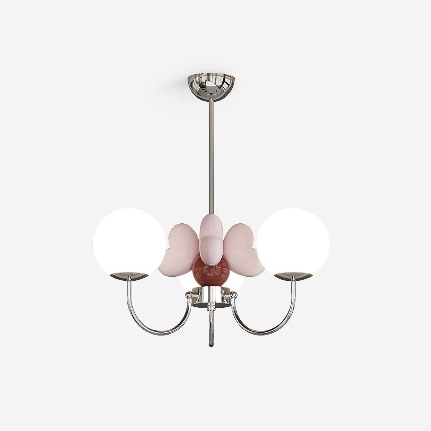 Nica Lustre Pétales en Porcelaine Rose Globes Dépoli