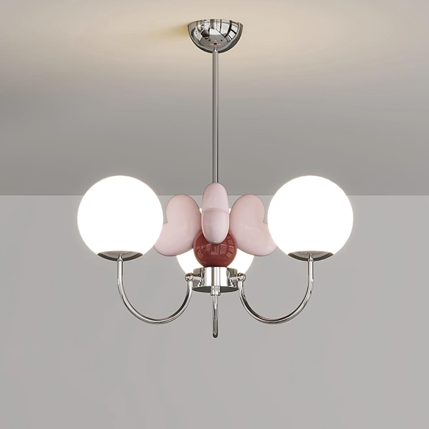 Nica Lustre Pétales en Porcelaine Rose Globes Dépoli
