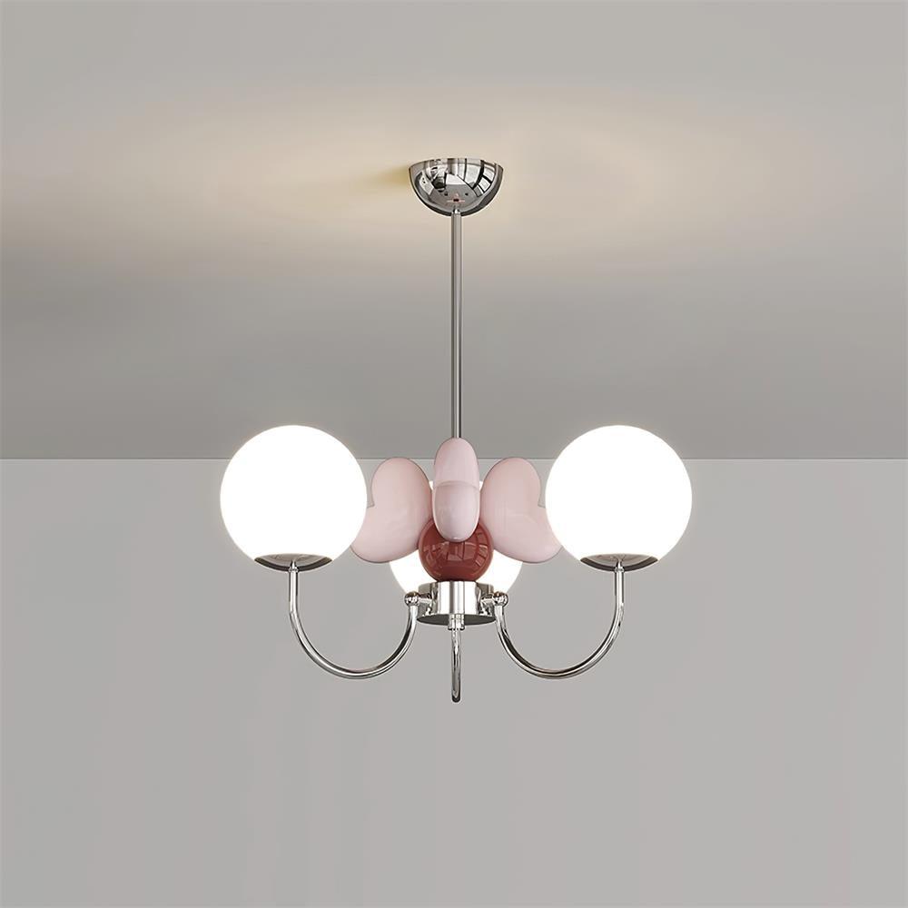 Nica Lustre Pétales en Porcelaine Rose Globes Dépoli