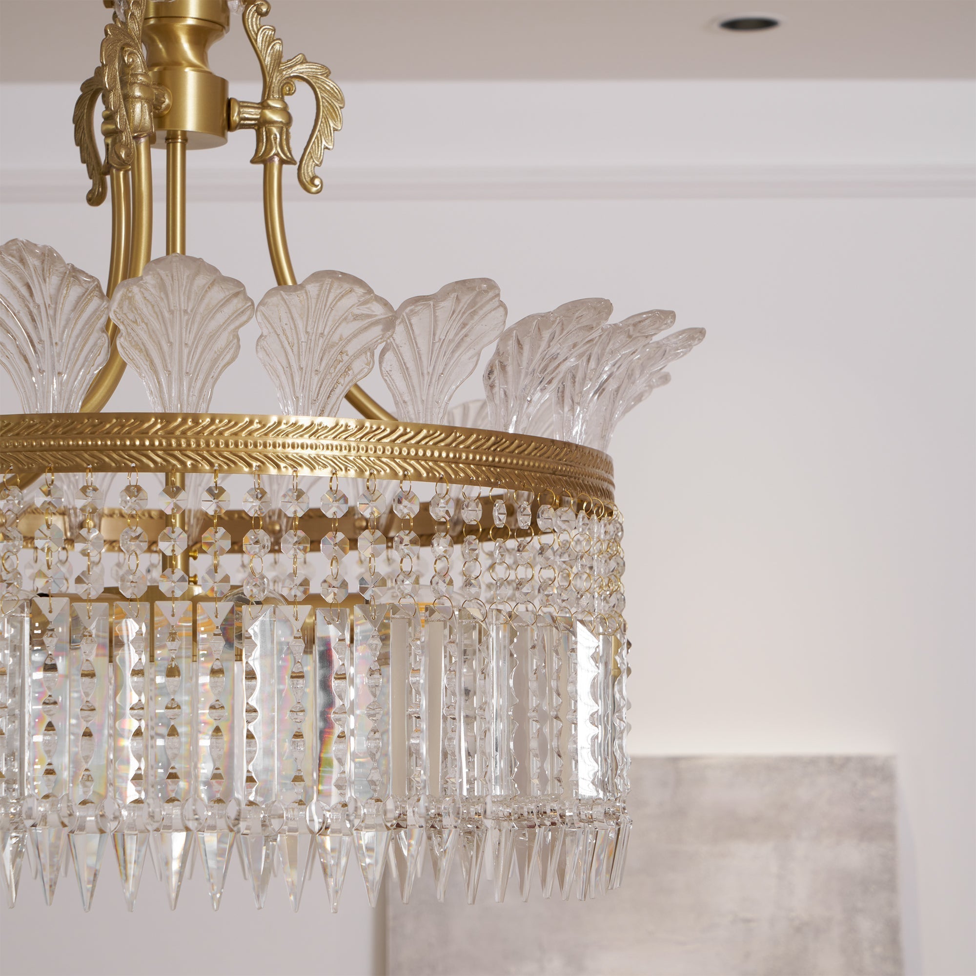 Xelra Lustre en Laiton & Cristal